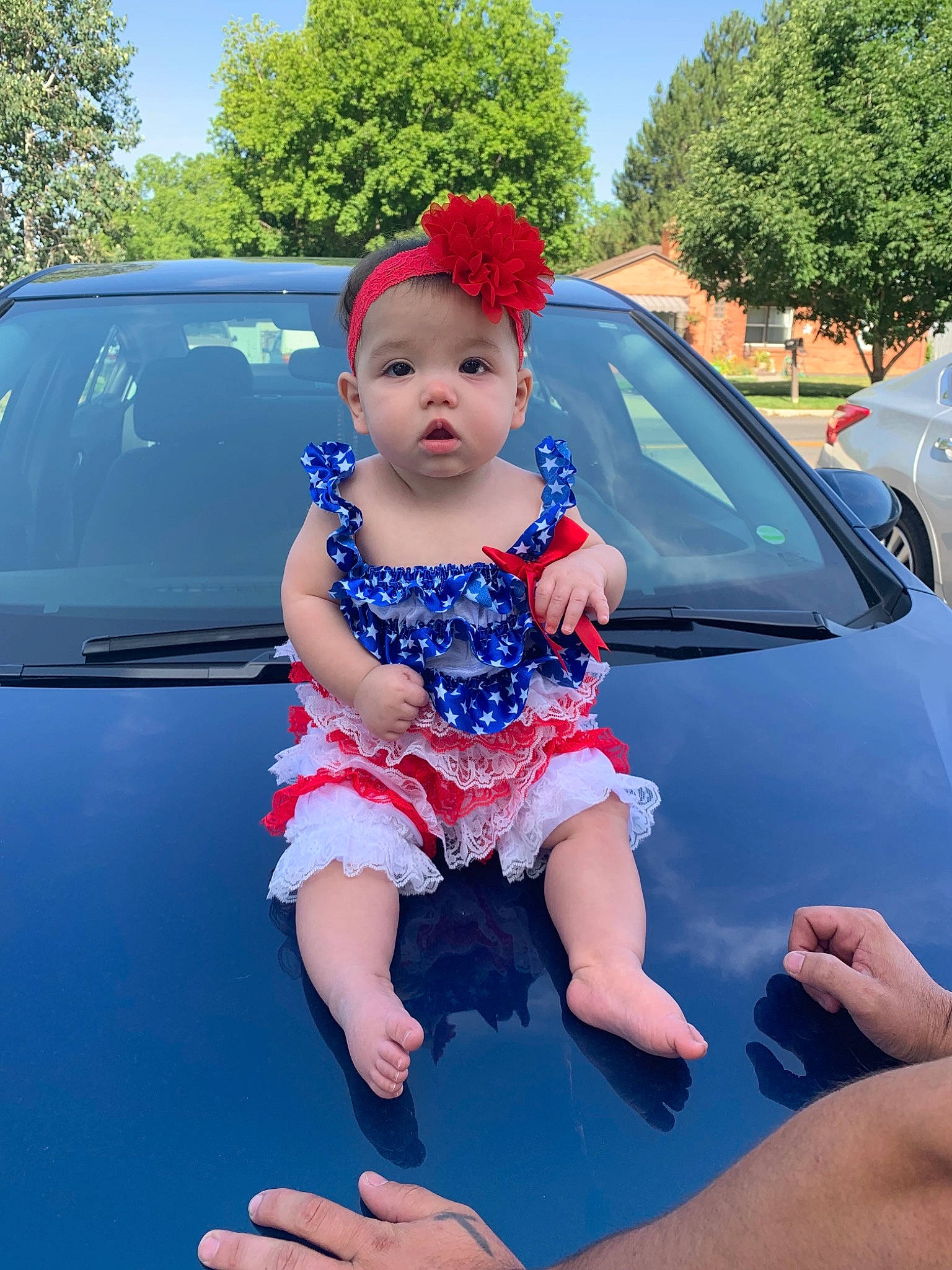 Kalisia joined the competition — help win amazing prizes! baby, car, child, dress, family_car, finger, fun, hand, hood, luxury_vehicle, motor_vehicle, person, photography, plant, red, skin, summer, toddler, vacation, vehicle