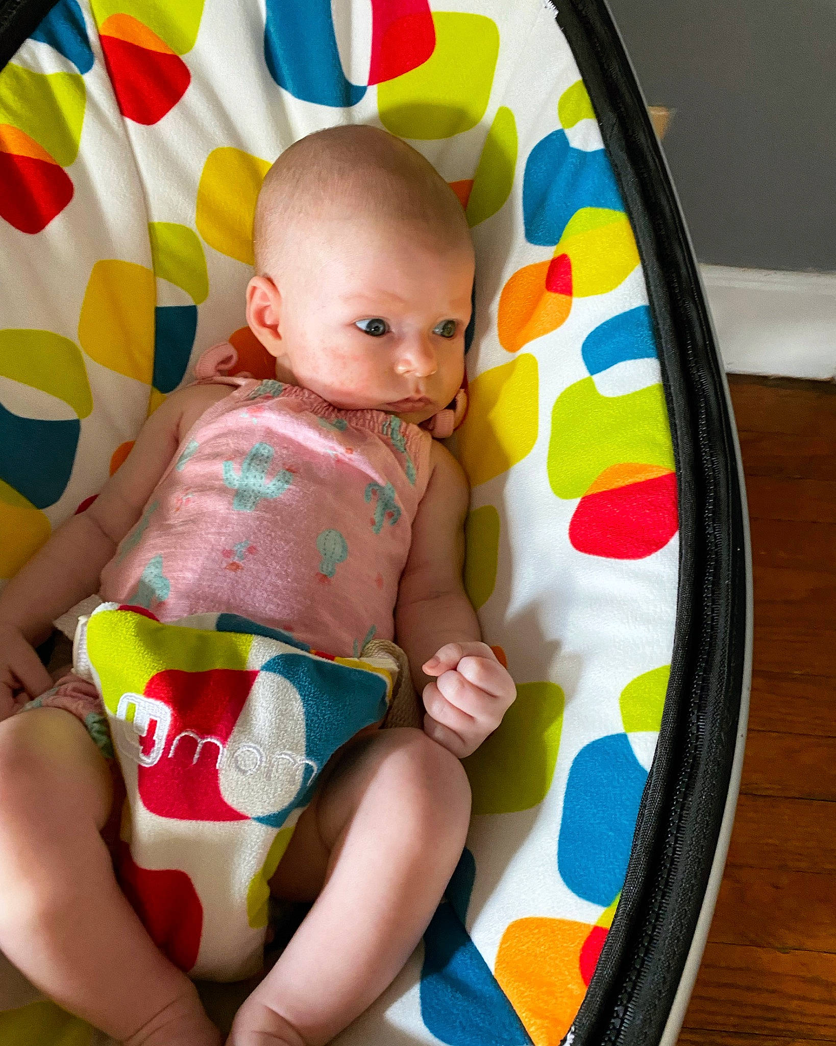 Zoey joined the competition — help win amazing prizes! abdomen, baby, baby_products, baby_toddler_clothing, chair, chest, child, comfort, happy, head, human_leg, leg, pattern, person, product, sitting, skin, stomach, thigh, toddler