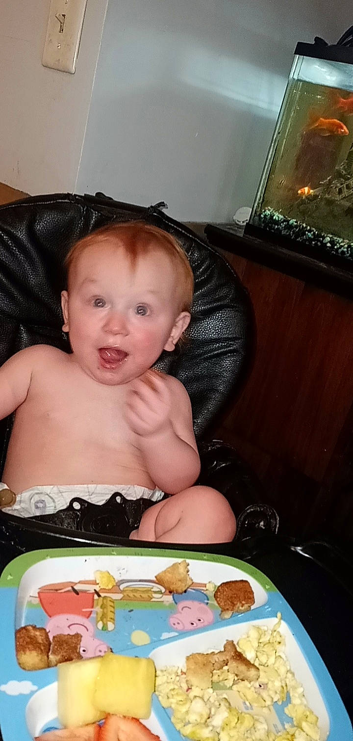 Marvin joined the competition — help win amazing prizes! baby, baby_products, baby_toys, bathing, cable_television, cheek, chest, child, diaper, finger, fun, mouth, person, picture_frame, play, room, sitting, smile, surprise, television