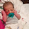Archie is registered to the contest to win money with this photo: newborn, baby, pacifier, blanket, sleeping, infant, cute, wrapped, clothing, bed, hands, face, skin, person, indoors, cozy, resting, small, peaceful, soft