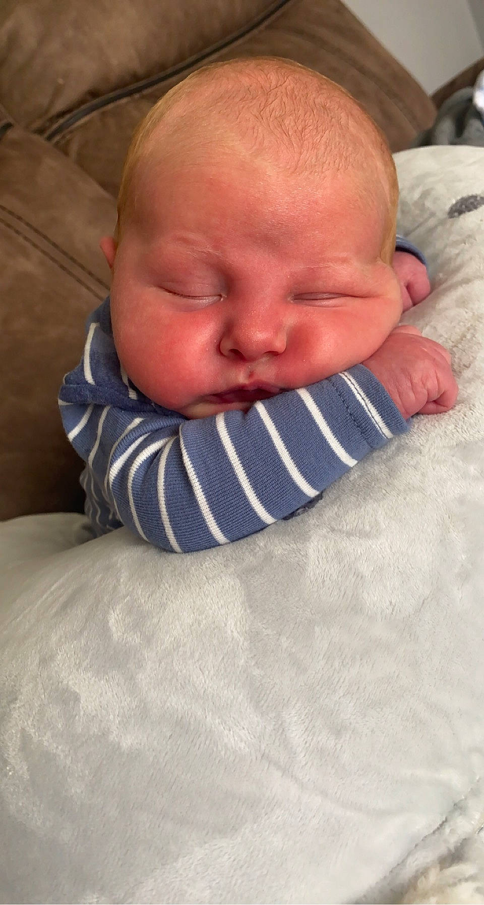 Rowdy joined the competition — help win amazing prizes! baby, baby_sleeping, baby_toddler_clothing, bedtime, cheek, child, chin, close_up, comfort, eyebrow, finger, happy, linens, lip, mouth, neck, nose, person, skin, sleeve