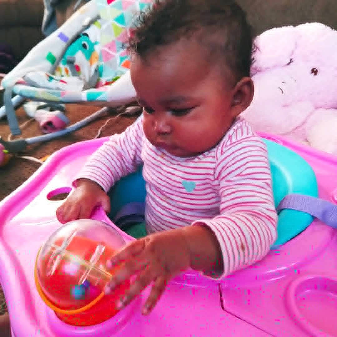 Kinzley is registered to the contest to win money with this photo: baby, child, fun, person, pink, play, toddler