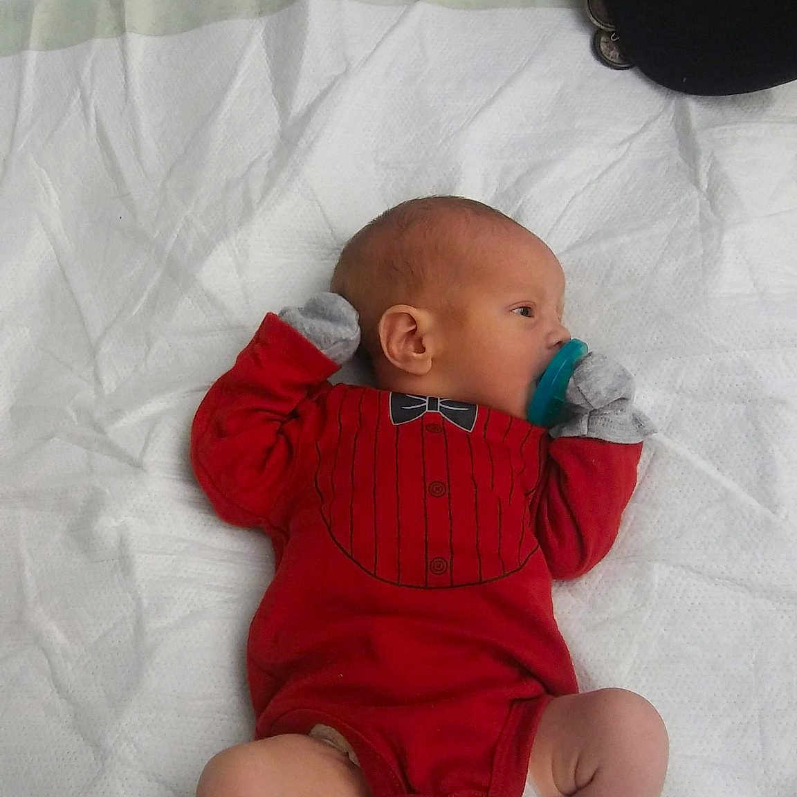 Clarke is registered to the contest to win money with this photo: baby, child, person, toddler