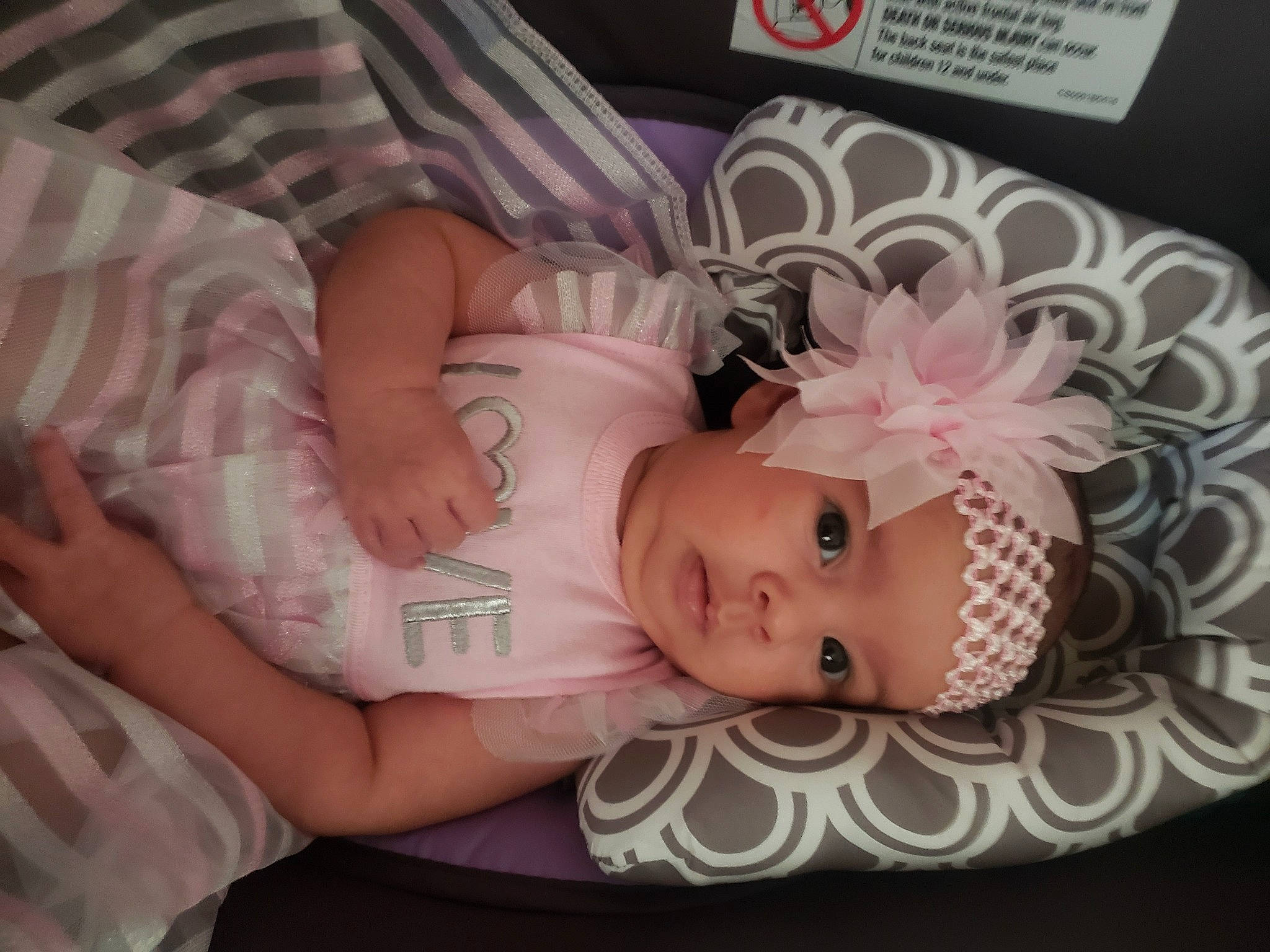 Janessa joined the competition — help win amazing prizes! baby, baby_toddler_clothing, cheek, child, doll, dress, eye, eyelash, headgear, headpiece, headwear, human_body, jewellery, lip, pattern, person, pink, product, skin, textile