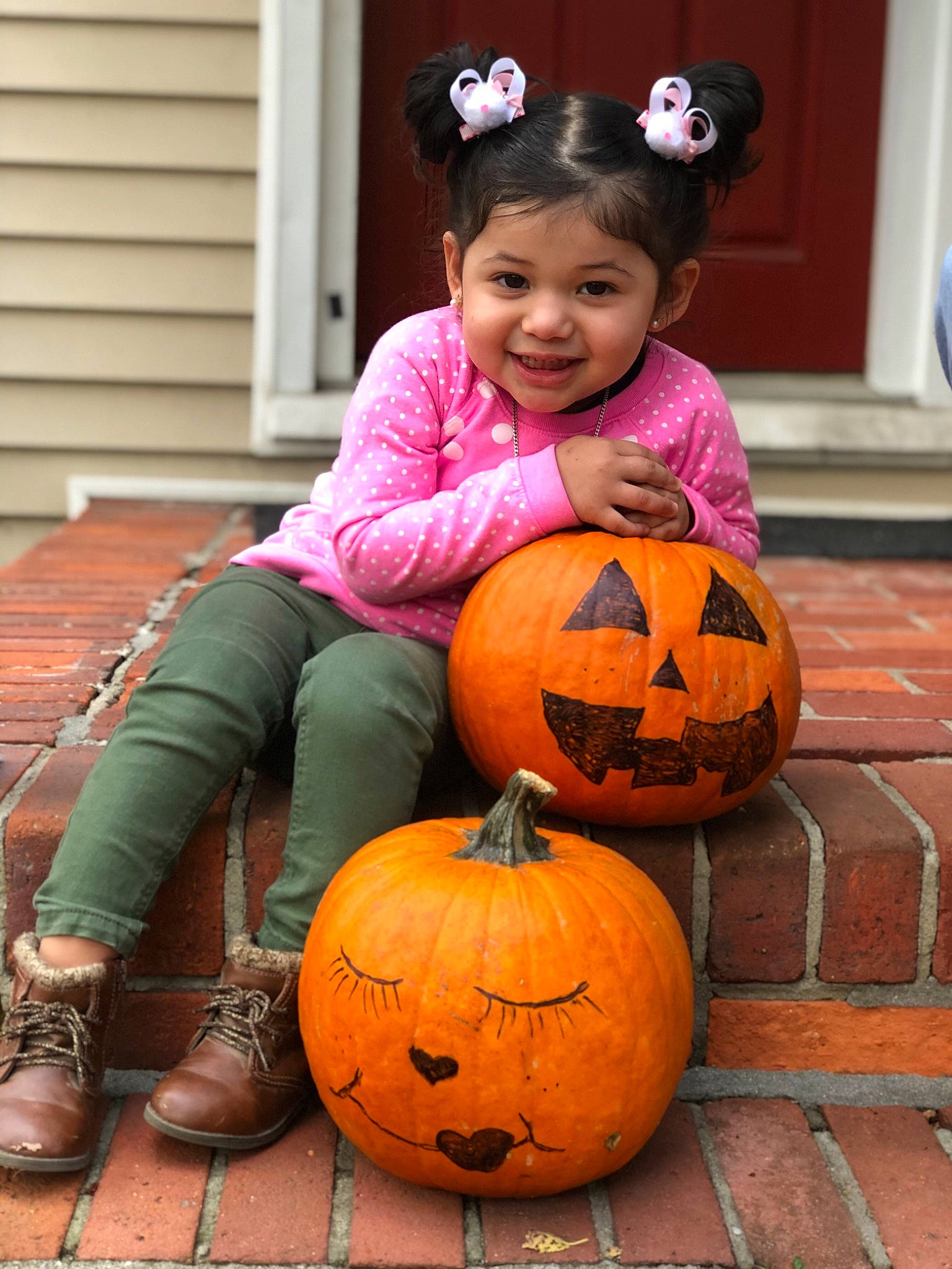 Angela is registered to the contest to win money with this photo: _and_melon_family, _gourd, calabaza, carving, child, cucumber, cucurbita, food, fruit, gourd, jack_o_lantern, joy, orange, person, plant, produce, pumpkin, smile, squash, toddler