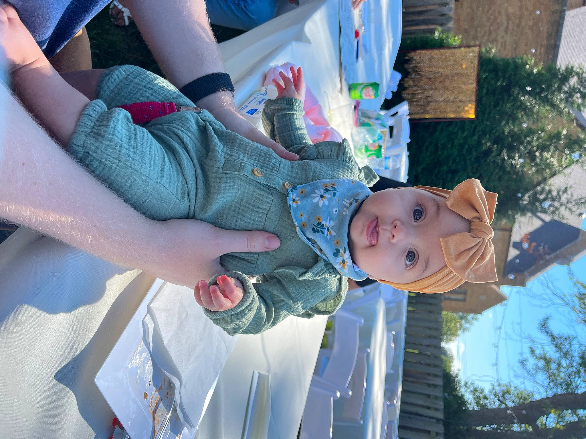 Ava joined the competition — help win amazing prizes! baby, baby_toddler_clothing, child, fun, gesture, grass, happy, hat, headwear, human_leg, leisure, pattern, person, plant, sky, smile, thigh, toddler, tree, vacation