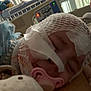 Athena participe au concours pour gagner de l'argent avec cette photo : baby, bed, blanket, child, closeup, comfort, fragile, headgear, healthcare, hospital_bed, indoors, infant, medical_equipment, monitor, pacifier, person, resting, sleeping, soft_toys, treatment