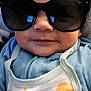 Jasai joined the competition — help win amazing prizes! baby, child, sunglasses, blue_clothing, cute, portrait, face, infant, smiling, curly_hair, indoors, soft_toys, blanket, fashion, casual, resting, closeup, adorable, eyewear, comfort