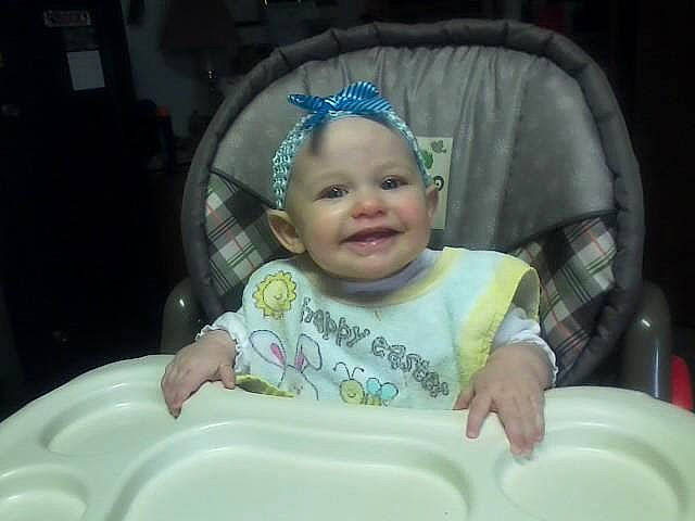 Sarah joined the competition — help win amazing prizes! baby, baby_laughing, baby_products, baby_toddler_clothing, cap, chair, child, dishware, event, fashion_accessory, fun, happy, headwear, joy, laugh, person, product, sitting, skin, sleeve