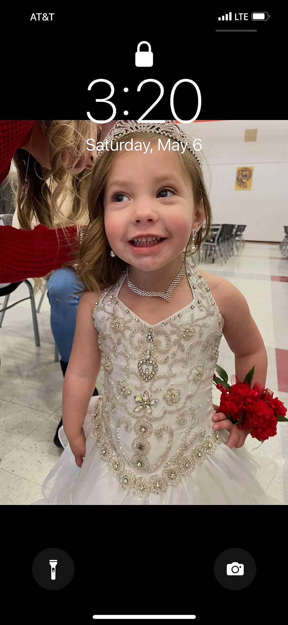 Annie is registered to the contest to win money with this photo: beauty, blond, bridal_accessory, bridal_clothing, dress, embellishment, event, fashion_design, flash_photography, formal_wear, gown, hairstyle, happy, headpiece, jewellery, joy, person, pink, smile, toddler