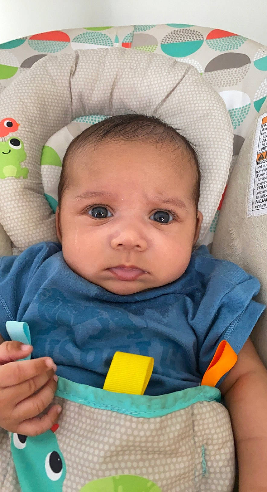 Kyrie joined the competition — help win amazing prizes! baby, baby_products, baby_toddler_clothing, cheek, child, comfort, eye, eyebrow, face, gesture, green, iris, nose, organ, outerwear, person, product, skin, sleeve, textile