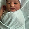 Isabella Marie is registered to the contest to win money with this photo: newborn, baby, infant, blanket, hat, hospital, bed, sleeping, wrapped, cute, face, skin, person, child, resting, soft_light, indoors, peaceful, portrait, newborn_baby