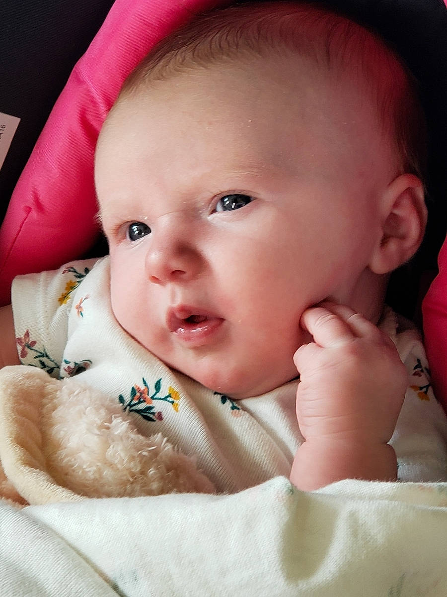 Juniper joined the competition — help win amazing prizes! baby, baby_toddler_clothing, cheek, chin, comfort, ear, eye, eyebrow, eyelash, facial_expression, hairstyle, iris, lip, mouth, neck, nose, person, skin, sleeve, smile