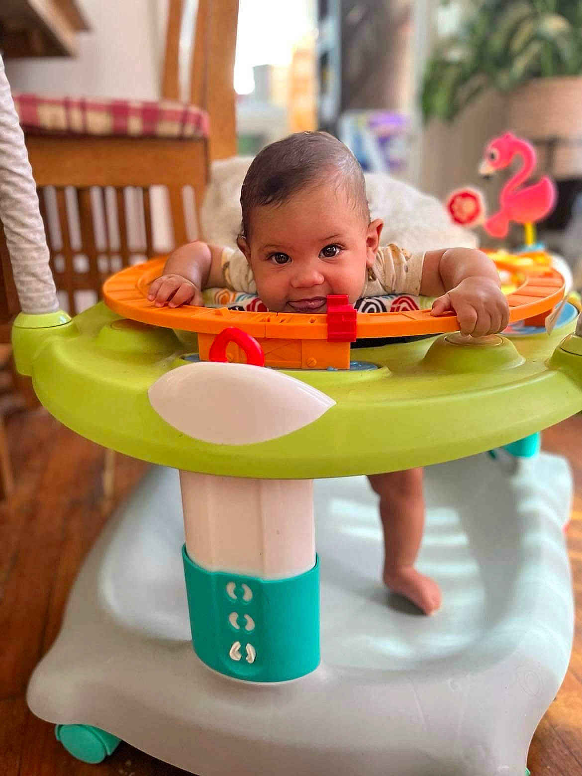 Romeo is registered to the contest to win money with this photo: baby, baby_playing_with_toys, baby_products, baby_toys, chair, child, city, fun, furniture, happy, kindergarten, leisure, outdoor_play_equipment, person, plastic, recreation, room, sharing, shorts, sitting