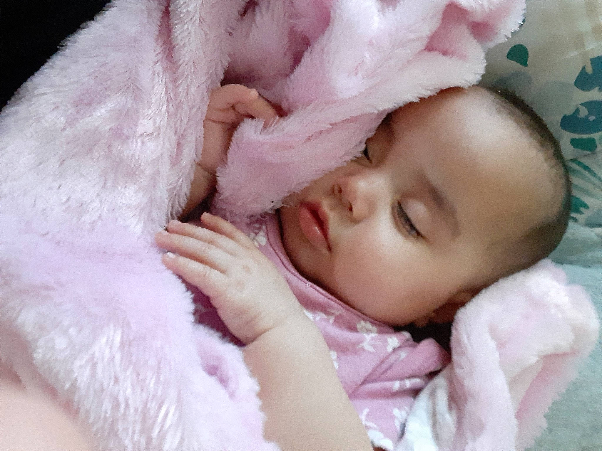 Briana joined the competition — help win amazing prizes! baby, baby_sleeping, baby_toddler_clothing, cheek, child, comfort, eye, eyebrow, eyelash, face, gesture, happy, headgear, iris, linens, lip, nose, person, pink, skin