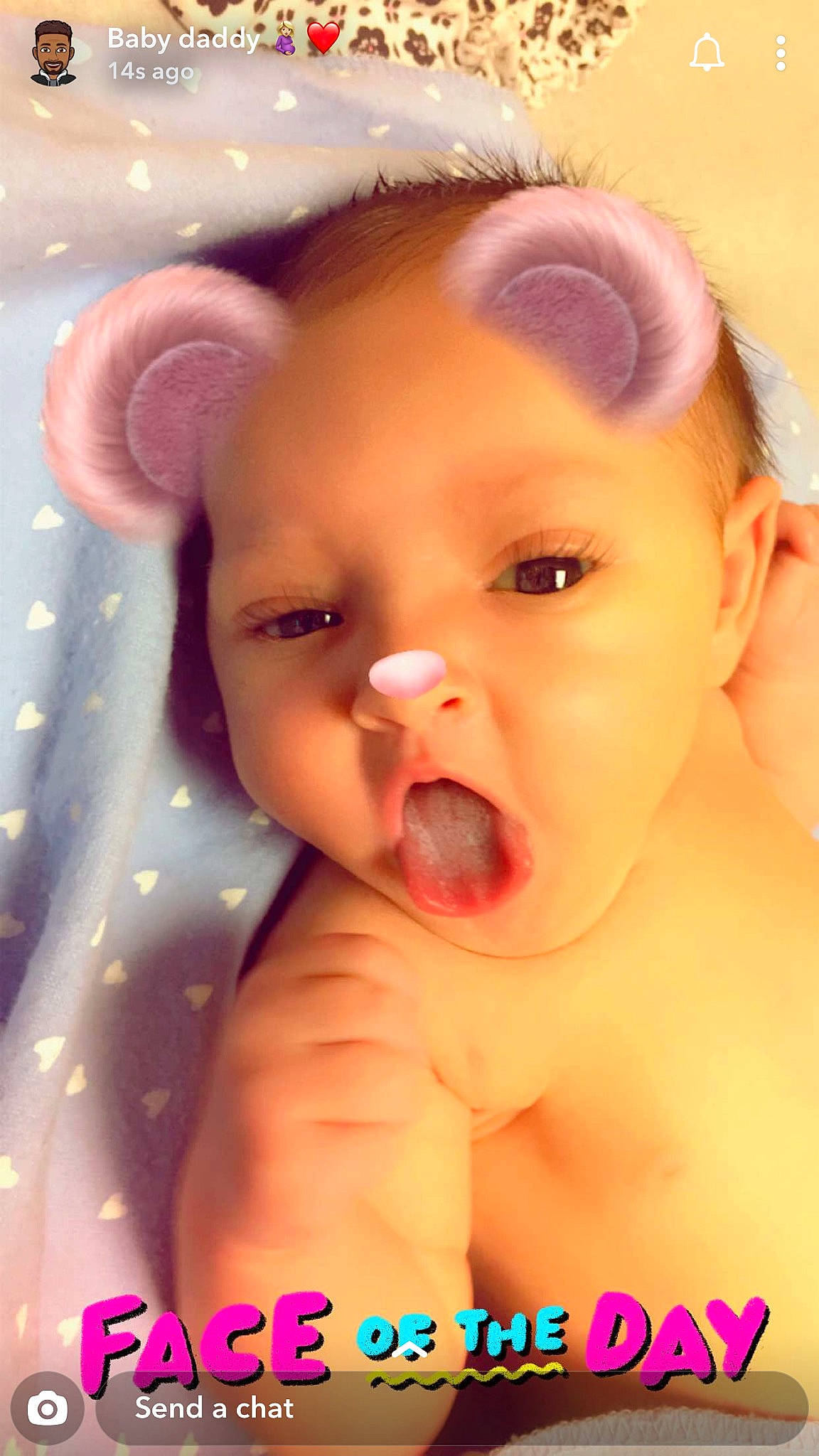 Augustina is registered to the contest to win money with this photo: baby, baby_making_funny_faces, cheek, child, close_up, eye, face, facial_expression, forehead, head, headwear, human, joy, lip, mouth, nose, person, photo_caption, photography, pink