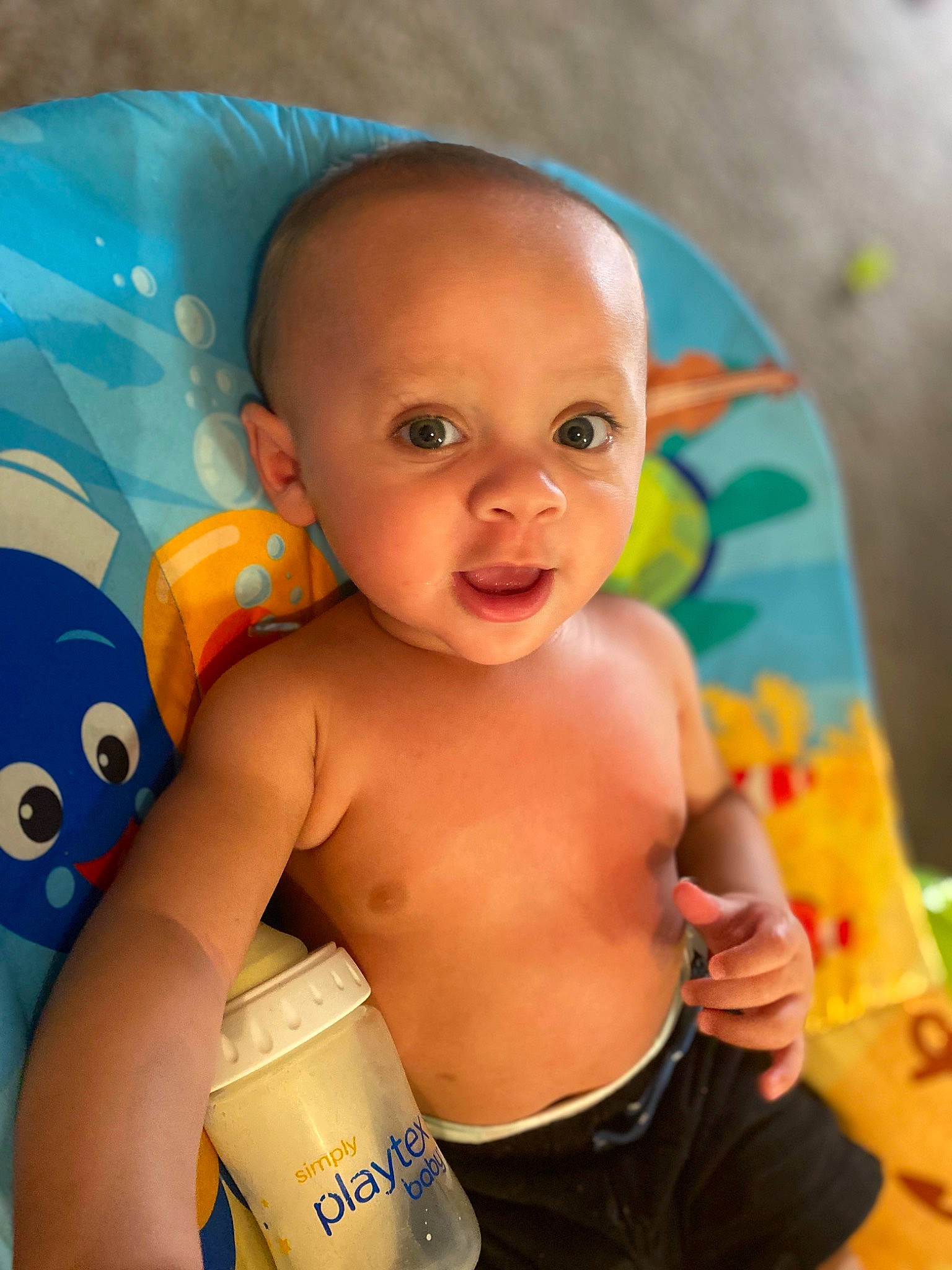 Asiah is registered to the contest to win money with this photo: abdomen, baby, baby_products, child, diaper, ear, eye, fun, person, play, product, skin, smile, toddler, trunk, vacation
