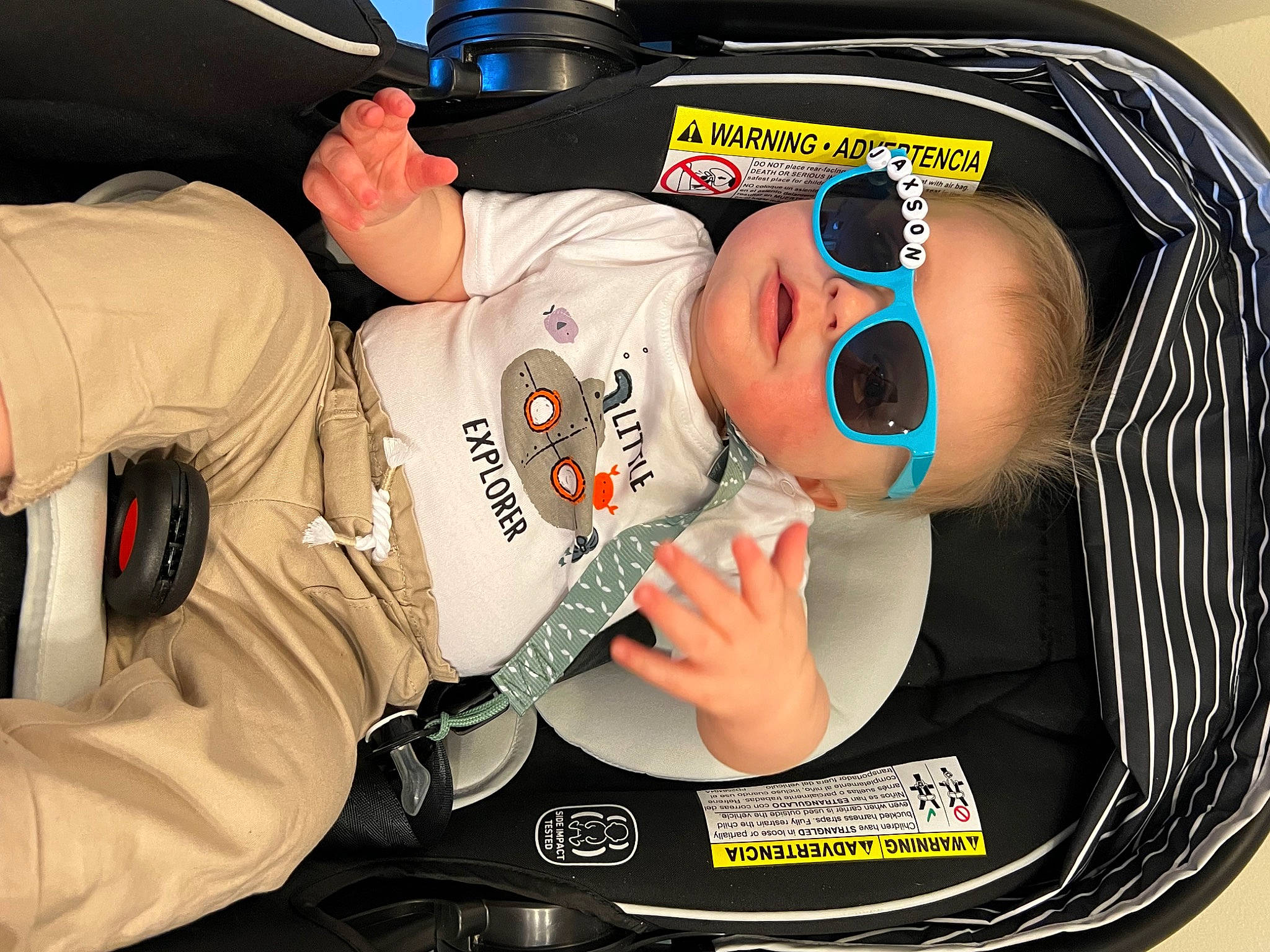 Jaxson joined the competition — help win amazing prizes! audio_equipment, auto_part, automotive_design, baby_toddler_clothing, carmine, comfort, elbow, eyewear, font, fun, goggles, hat, hearing, person, personal_protective_equipment, sleeve, sports_gear, sports_uniform, sportswear, sunglasses