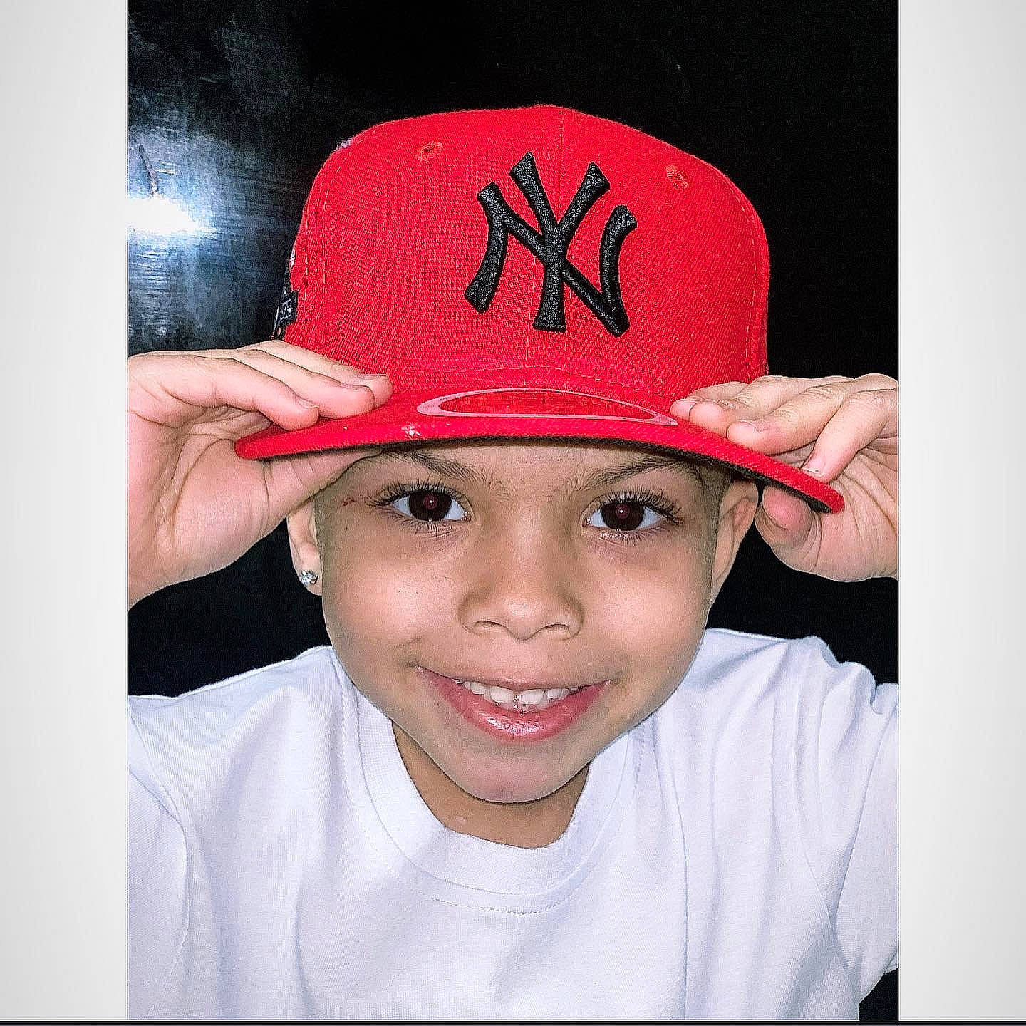 Nasiah is registered to the contest to win money with this photo: baseball_cap, cap, carmine, cool, costume_accessory, costume_hat, face, fashion_accessory, font, hair, happy, hat, head, headwear, joy, lip, magenta, person, sleeve, smile