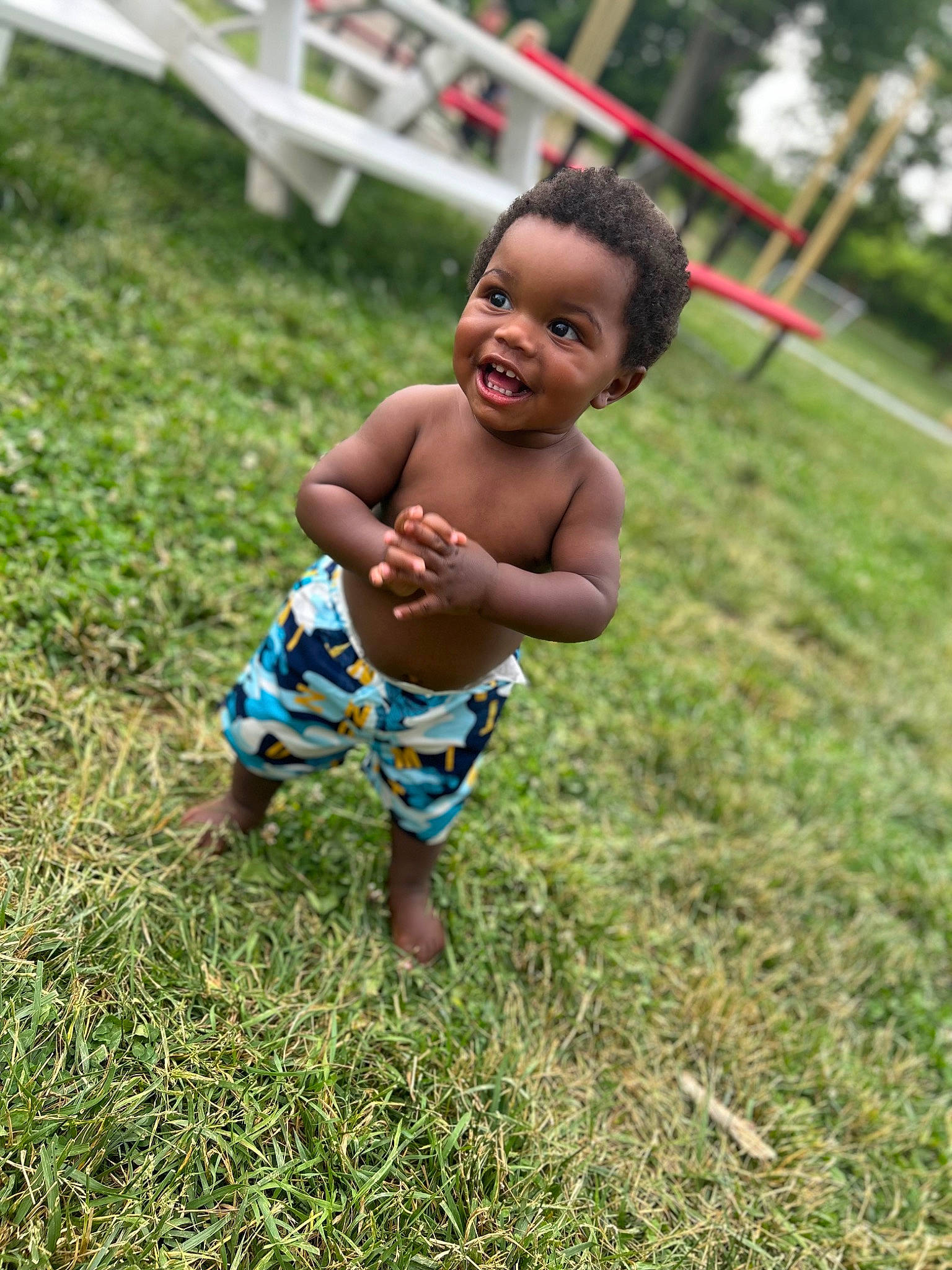 Messiah joined the competition — help win amazing prizes! baby, baby_toddler_clothing, barechested, barefoot, child, fun, garden, grass, grassland, happy, head, human_leg, lawn, leisure, people_in_nature, person, plant, recreation, smile, toddler
