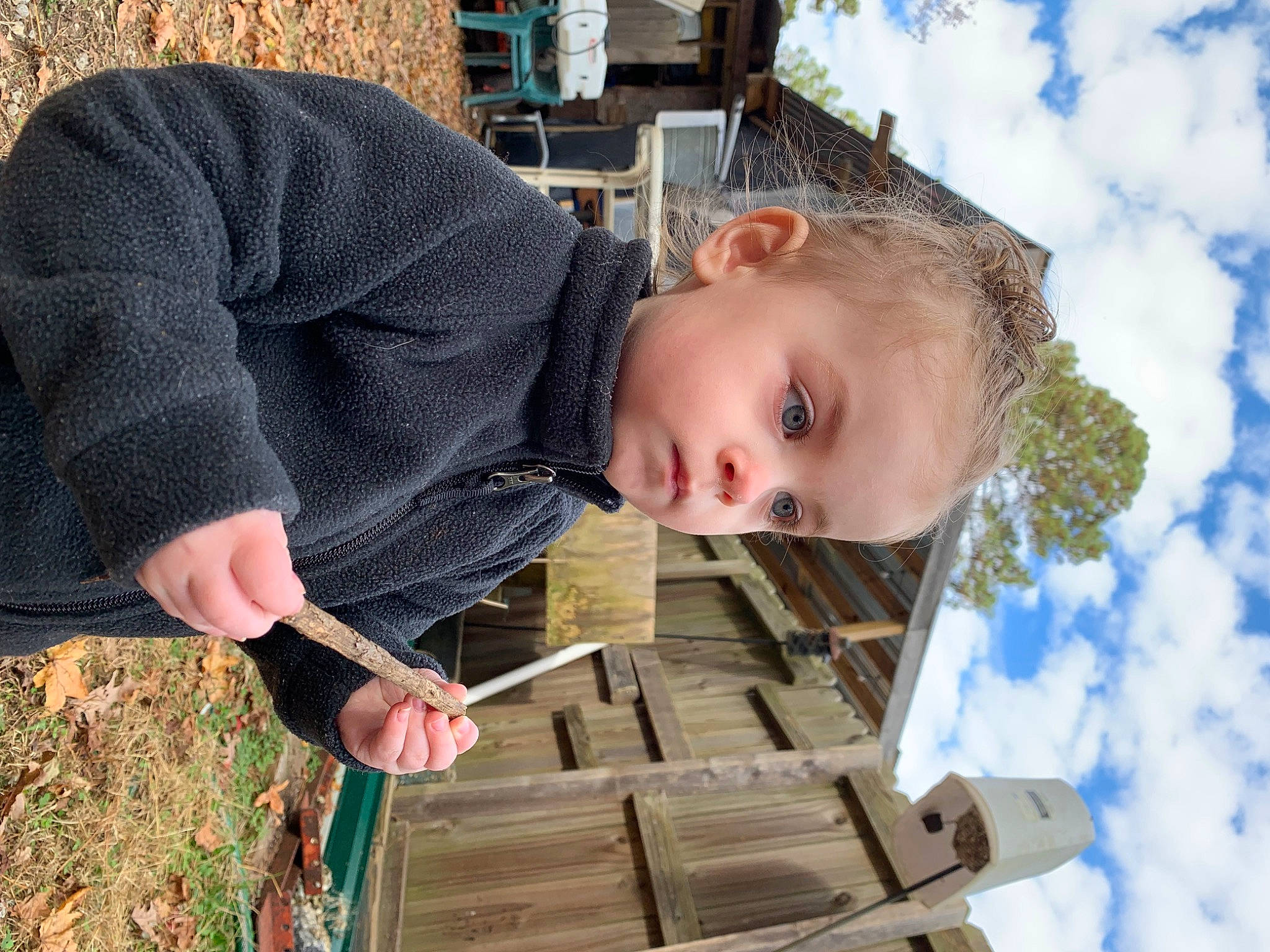 Penelope joined the competition — help win amazing prizes! child, cloud, cumulus, eye, face, fun, grass, happy, house, leisure, people_in_nature, person, plant, play, sky, soil, toddler, tree, wood