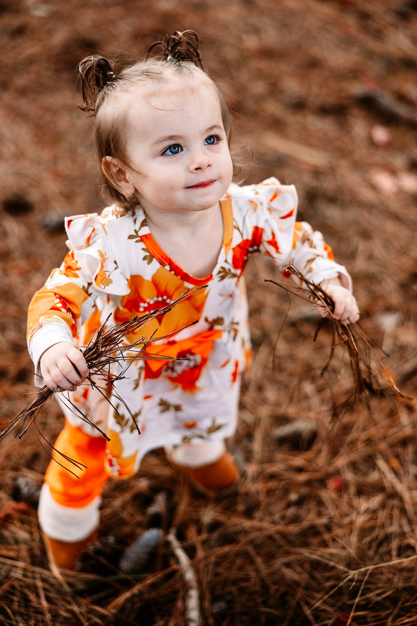 Penelope joined the competition — help win amazing prizes! baby_toddler_clothing, child, dress, eye, face, flash_photography, fun, grass, hairstyle, happy, head, human_body, leaf, orange, people_in_nature, person, plant, skin, toddler, tree