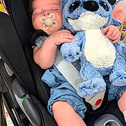 Florence joined the competition — help win amazing prizes! baby, blue, car_seat, child, comfort, cute, denim_clothing, face, hand, infant, nap, pacifier, peaceful, plush_toy, rest, seatbelt, sleeping, sock, stroller, toy