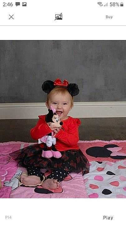 Harmoney is registered to the contest to win money with this photo: baby, baby_toddler_clothing, ballet_tutu, child, costume, hair_accessory, headband, pattern, person, petal, pink, polka_dot, toddler