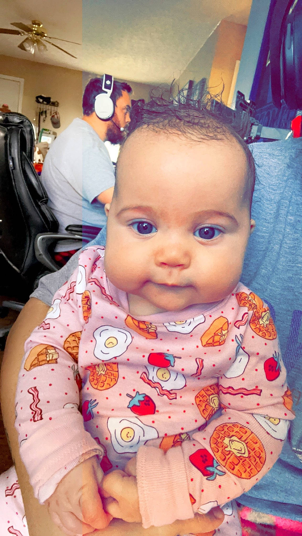 Ivy joined the competition — help win amazing prizes! baby, baby_toddler_clothing, cheek, child, chin, comfort, eyelash, forehead, fun, hairstyle, happy, iris, lip, mouth, nose, organ, person, skin, sleeve, toddler