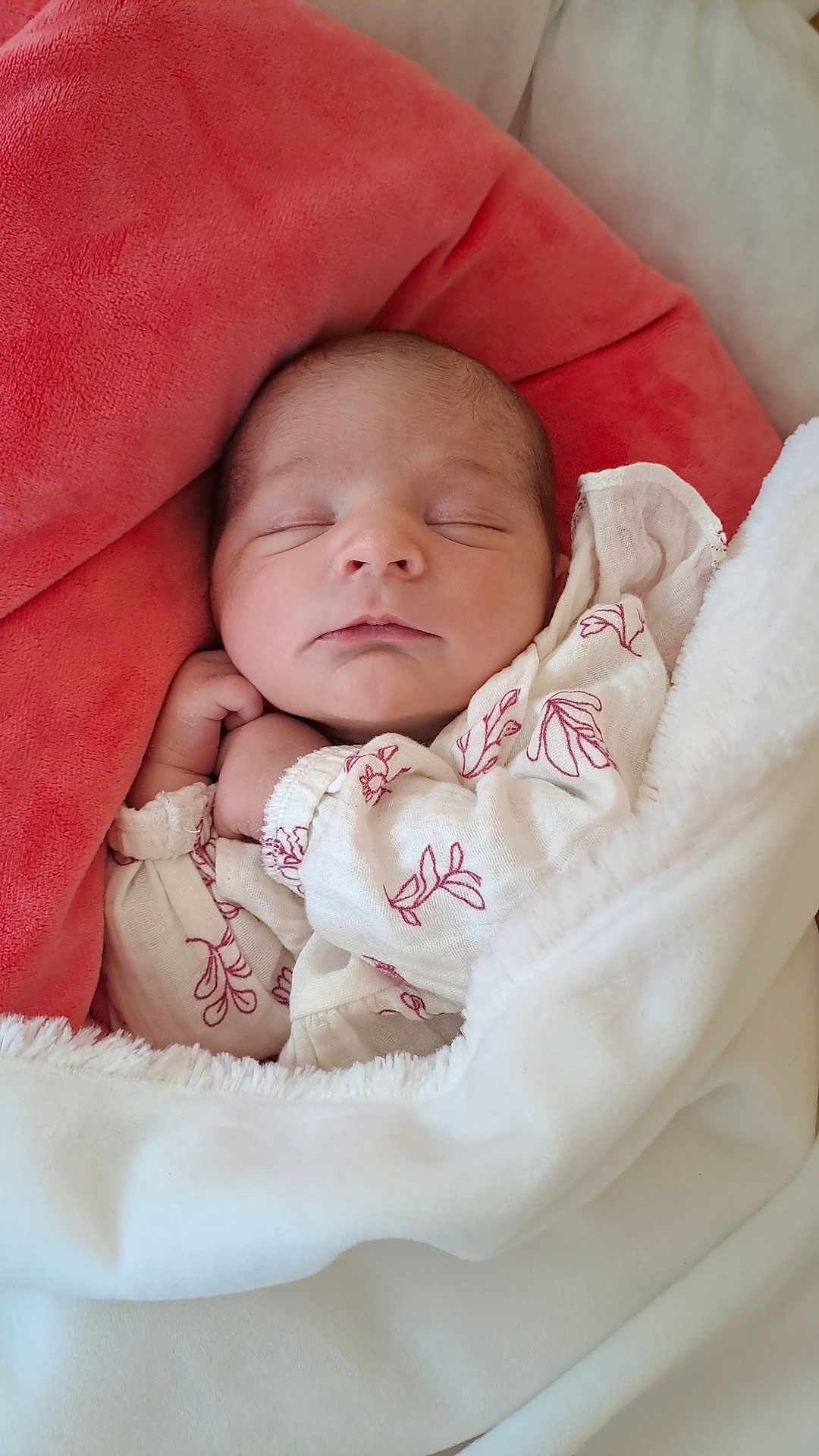 Chloé participe au concours pour gagner de l'argent avec cette photo : newborn, baby, sleeping, blanket, cushion, soft, peaceful, infant, wrapped, face, head, clothing, rest, cozy, indoors, closeup, portrait, cute, skin, comfort