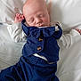 Nathan a rejoint le concours — aidez-le/la à gagner de superbes lots ! baby, sleeping, infant, blue_outfit, bow_tie, clothing, white_background, peaceful, cute, child, portrait, resting, newborn, person, soft, lying_down, small_hand, closed_eyes, indoor, fabric