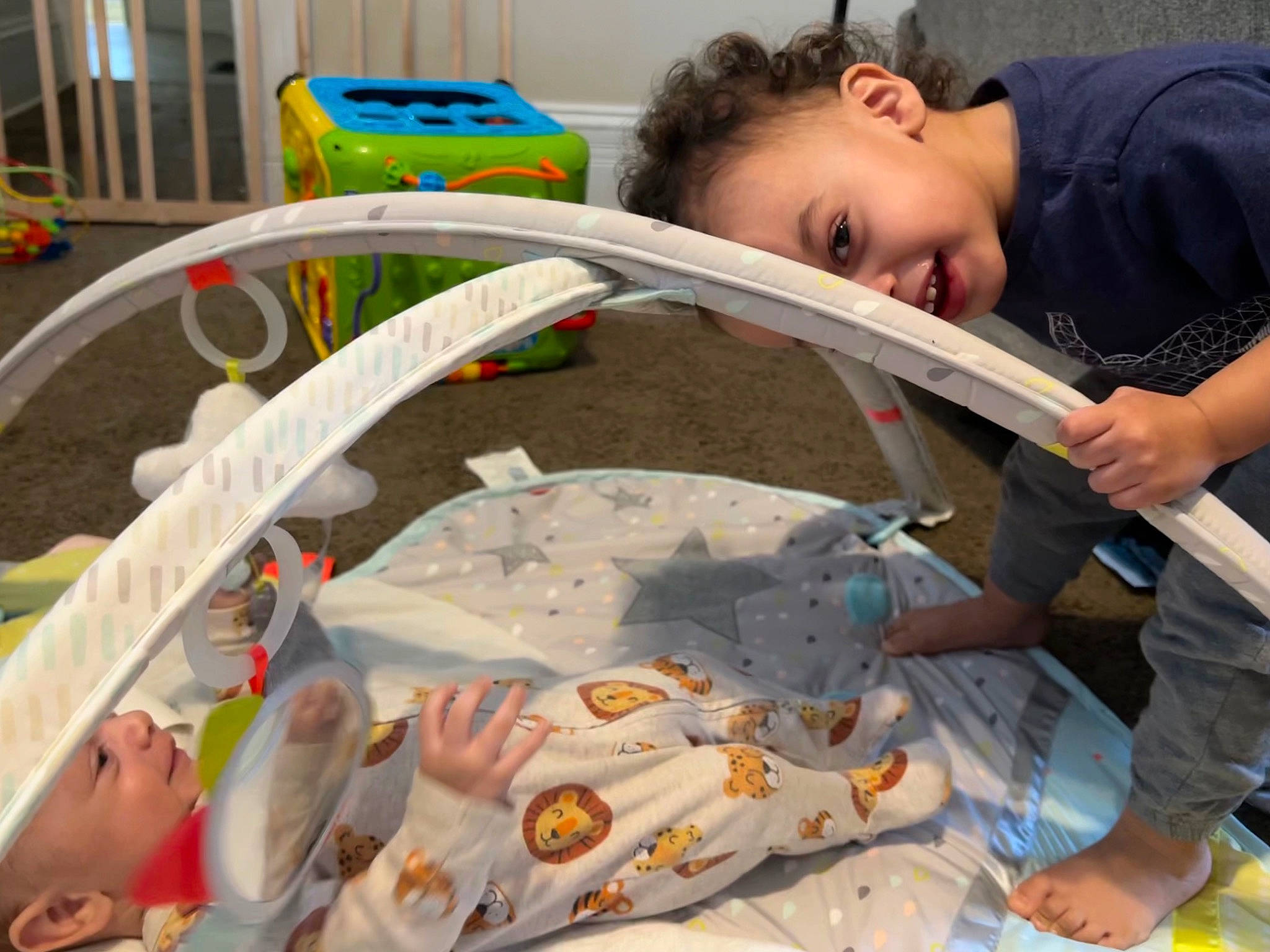 Jalen is registered to the contest to win money with this photo: baby, baby_products, baby_toddler_clothing, baby_toys, chair, child, comfort_food, event, fun, leisure, linens, person, plastic, play, product, room, smile, t_shirt, toddler