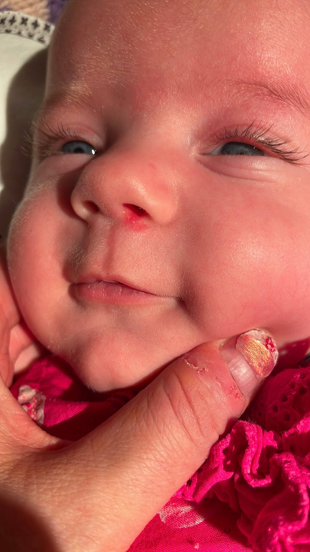 Catherine joined the competition — help win amazing prizes! baby, cheek, child, chin, eyebrow, eyelash, facial_expression, finger, gesture, happy, iris, lip, mouth, nail, nose, person, pink, skin, sweetness, thumb