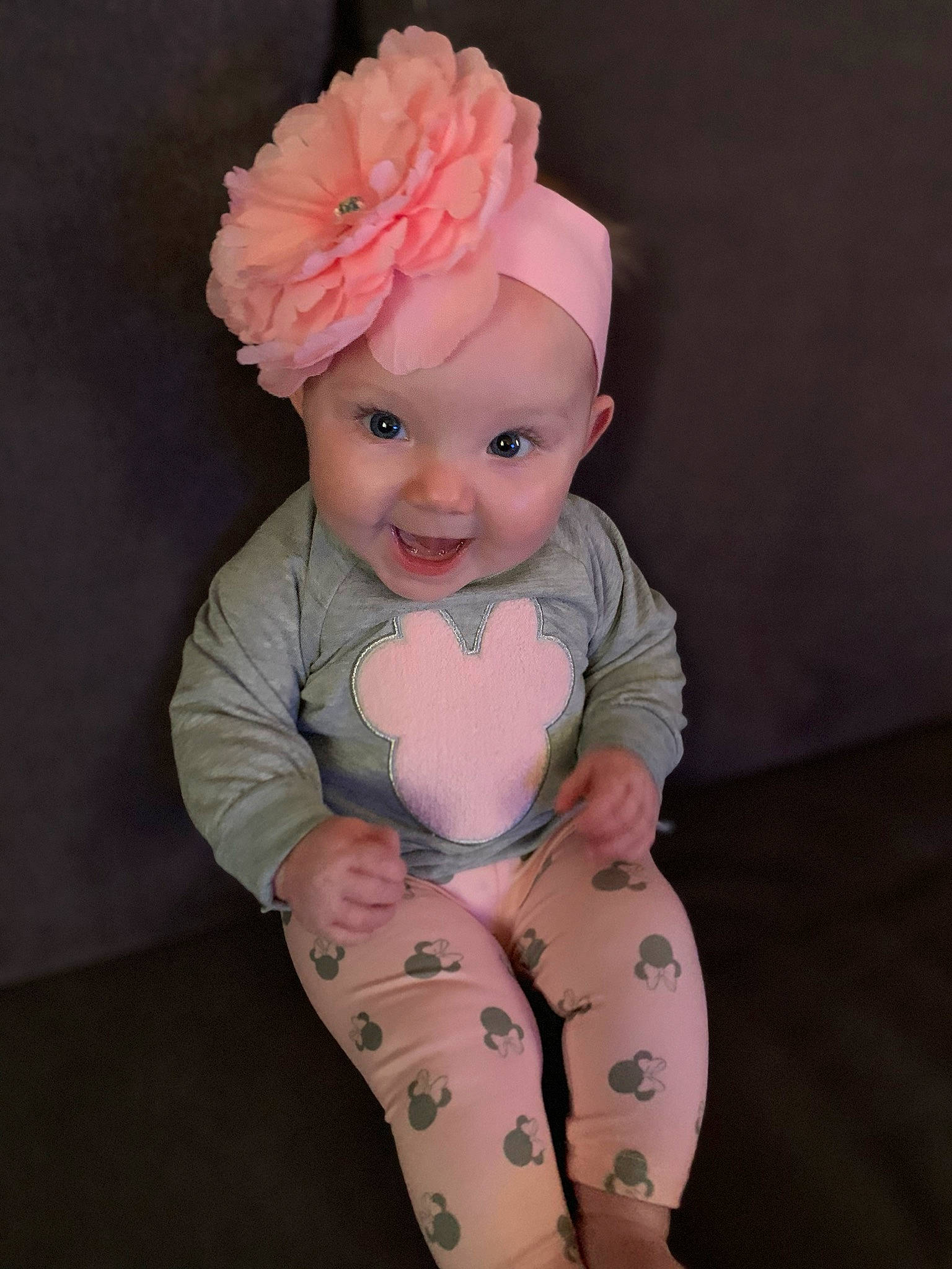 Kaydance is registered to the contest to win money with this photo: baby, baby_products, baby_toddler_clothing, cheek, child, costume_accessory, fashion_accessory, flower, hair_accessory, head, headband, headgear, headpiece, headwear, person, pink, plant, skin, sleeve, toddler