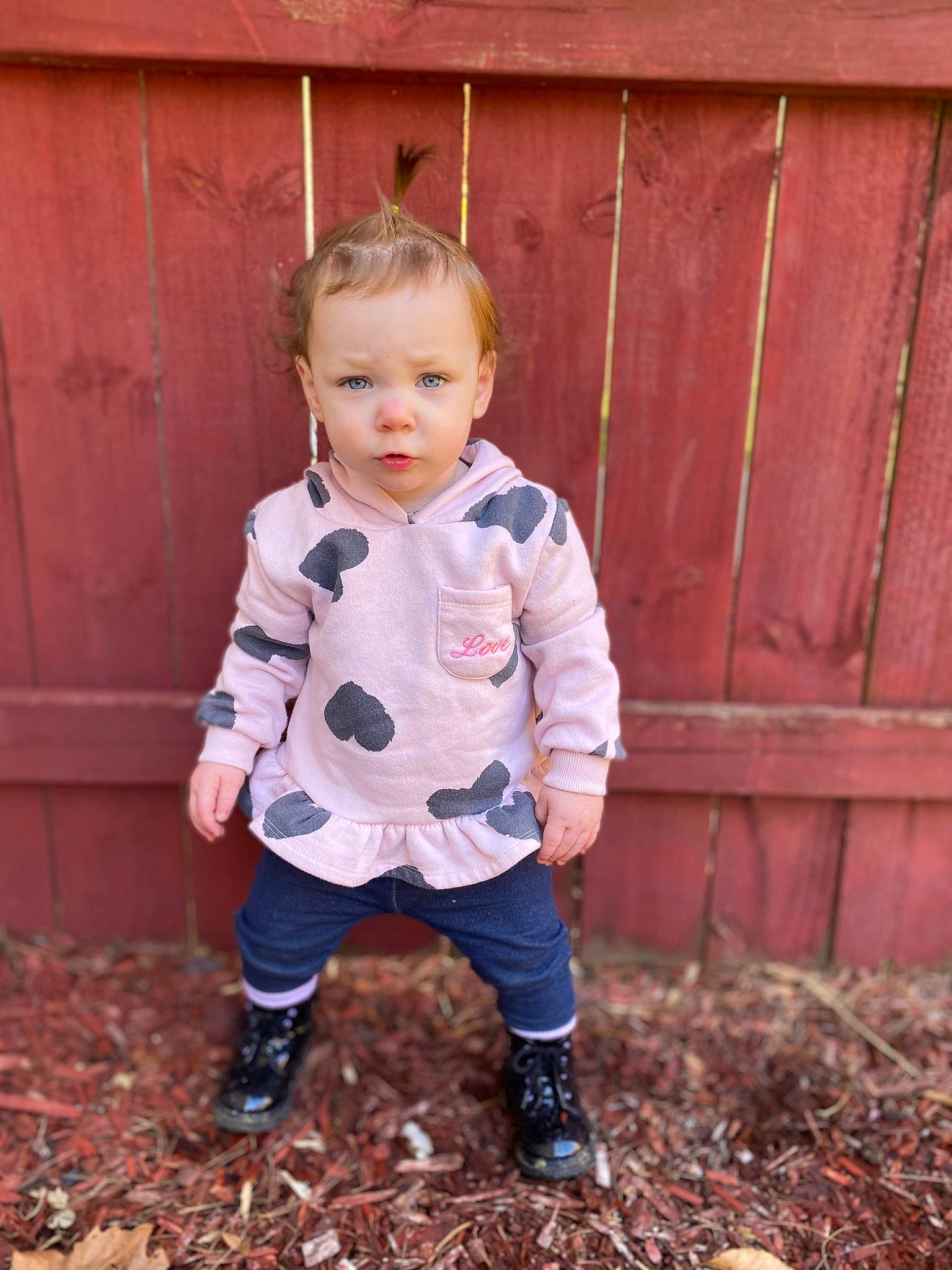 Kailynn joined the competition — help win amazing prizes! baby, baby_toddler_clothing, boot, child, door, flooring, fun, grass, happy, leg, outerwear, people_in_nature, person, personal_protective_equipment, play, pumpkin, sitting, soil, toddler, tree