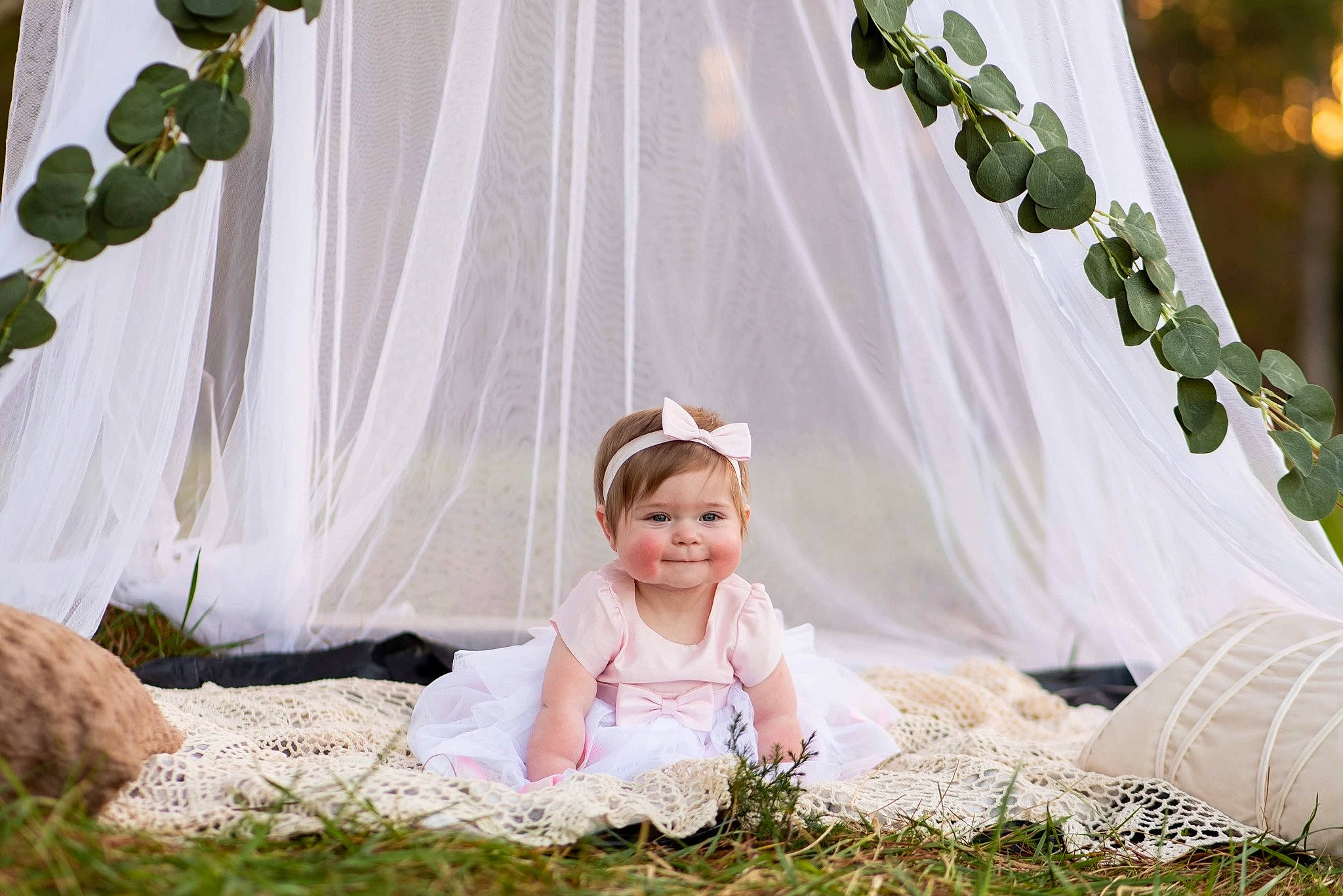 Kynlee joined the competition — help win amazing prizes! bridal_accessory, bridal_clothing, child, curtain, dress, event, facial_expression, flash_photography, formal_wear, fun, grass, happy, headpiece, joy, leisure, people_in_nature, person, plant, smile, toddler
