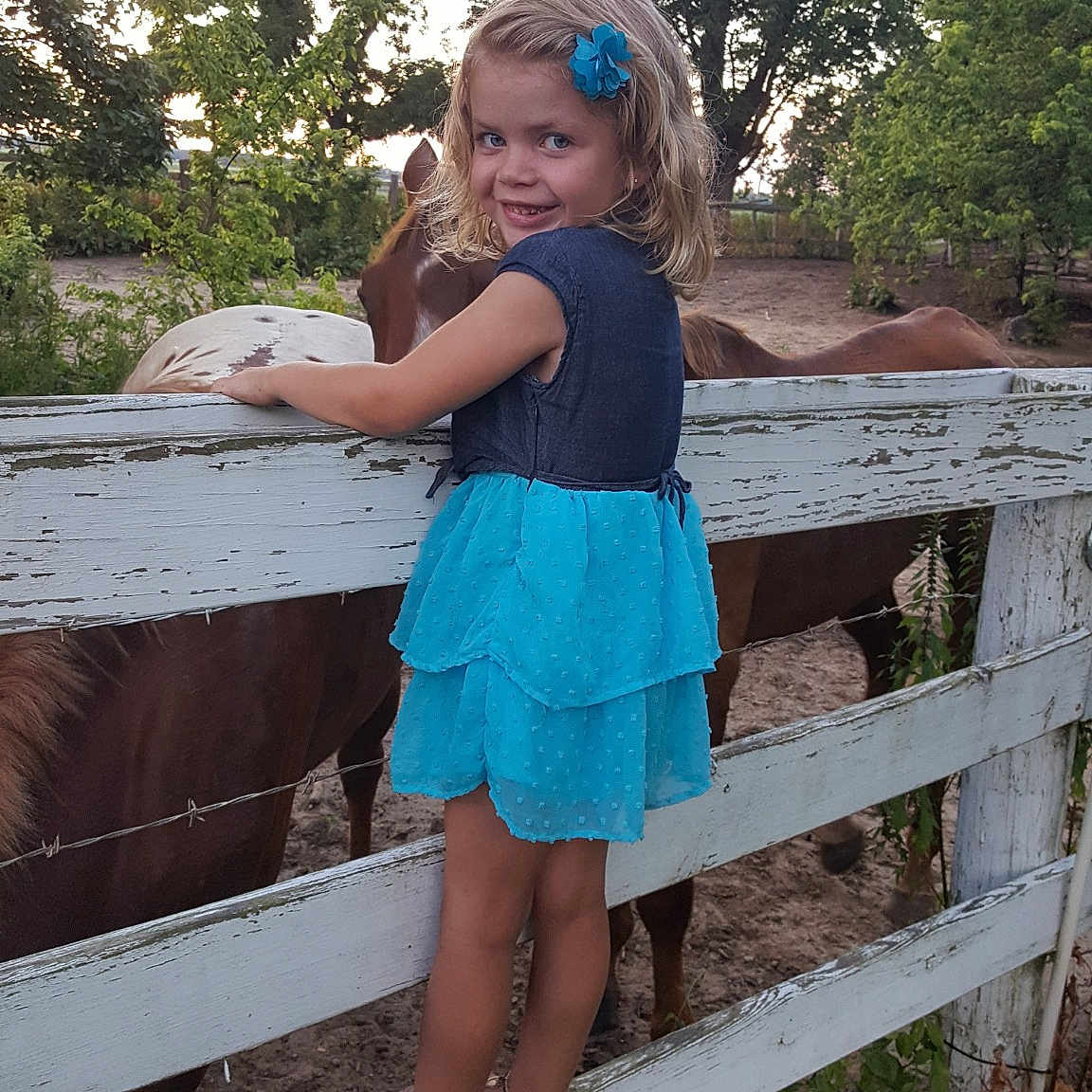 Ayvalynn joined the competition — help win amazing prizes! blond, blue, child, dress, fawn, joy, leg, long_hair, person, shorts, smile, summer, turquoise, vacation