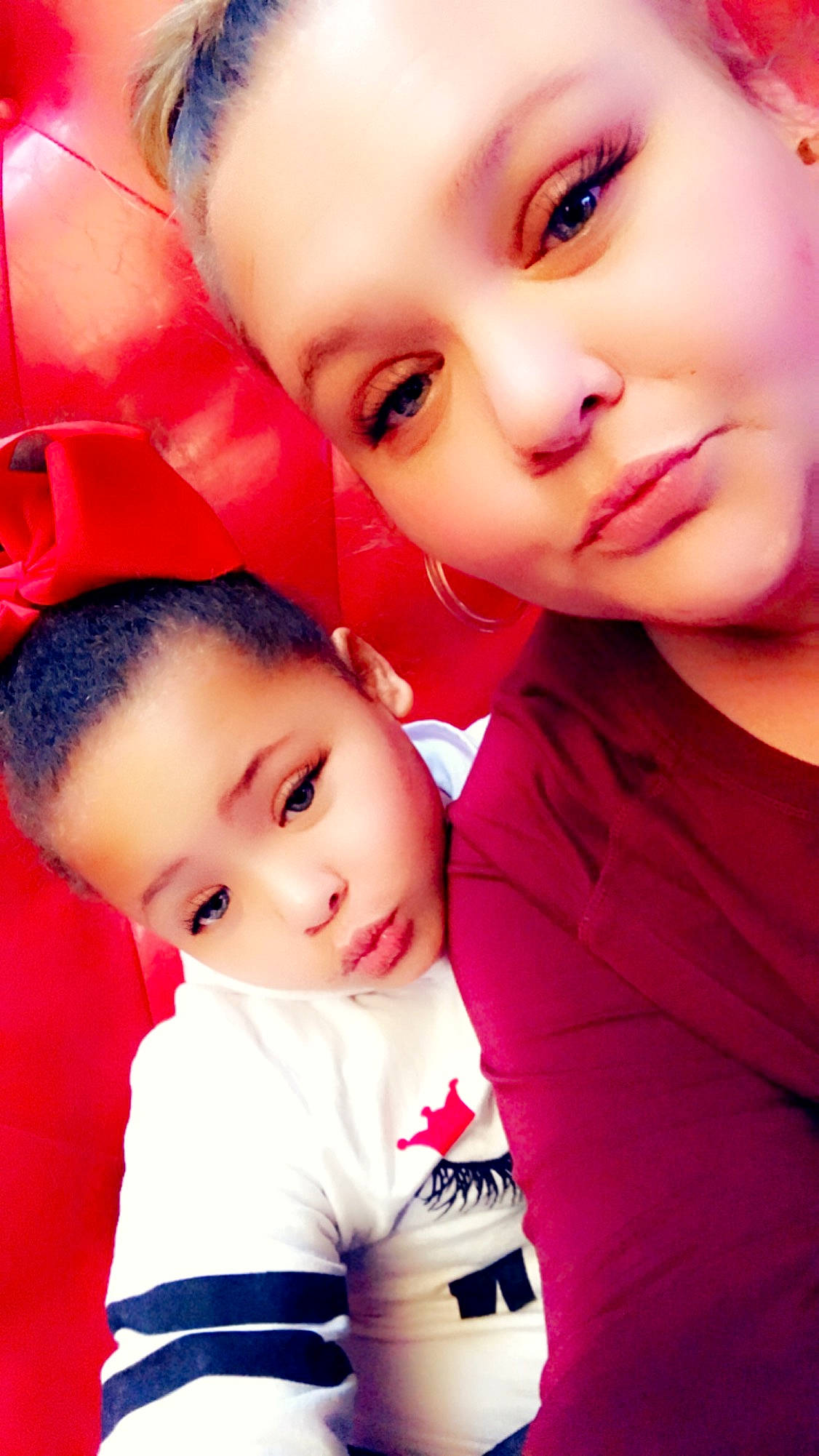 Ashlee joined the competition — help win amazing prizes! baby, beauty, cheek, child, chin, eye, face, fun, happy, head, lip, mouth, nose, person, photography, red, selfie, skin, smile, toddler