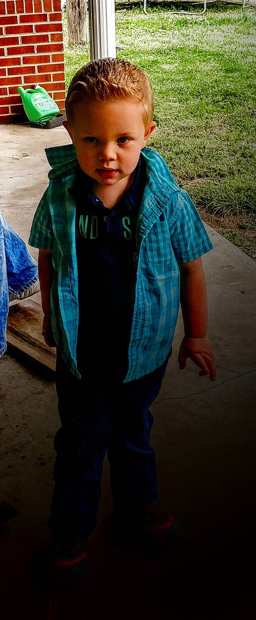 Dante joined the competition — help win amazing prizes! azure, blue, child, cool, denim, electric_blue, face, forehead, fun, hair, happy, head, lip, mouth, neck, person, plant, sleeve, standing, t_shirt