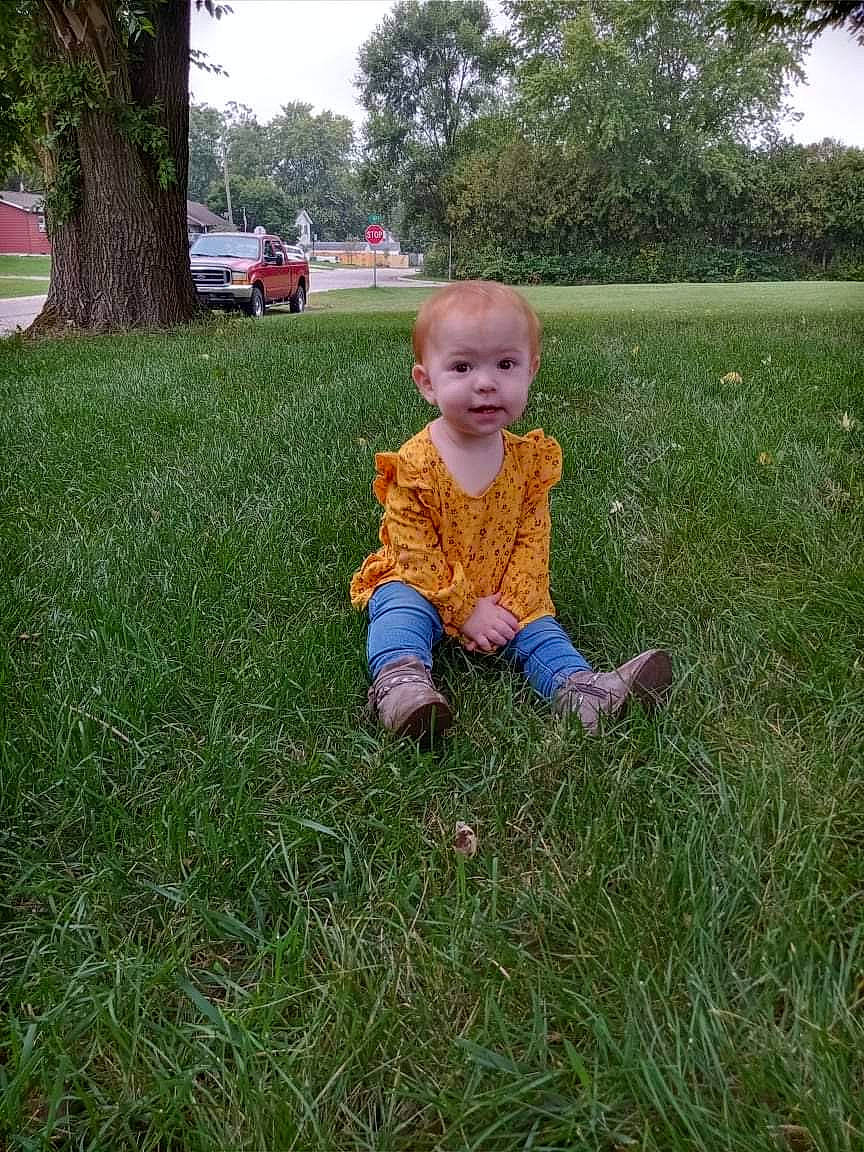 Blakelynn joined the competition — help win amazing prizes! baby, baby_toddler_clothing, fun, grass, grass_family, grassland, groundcover, happy, human_body, lawn, meadow, people_in_nature, person, plant, sky, smile, toddler, tree, truck, vertebrate