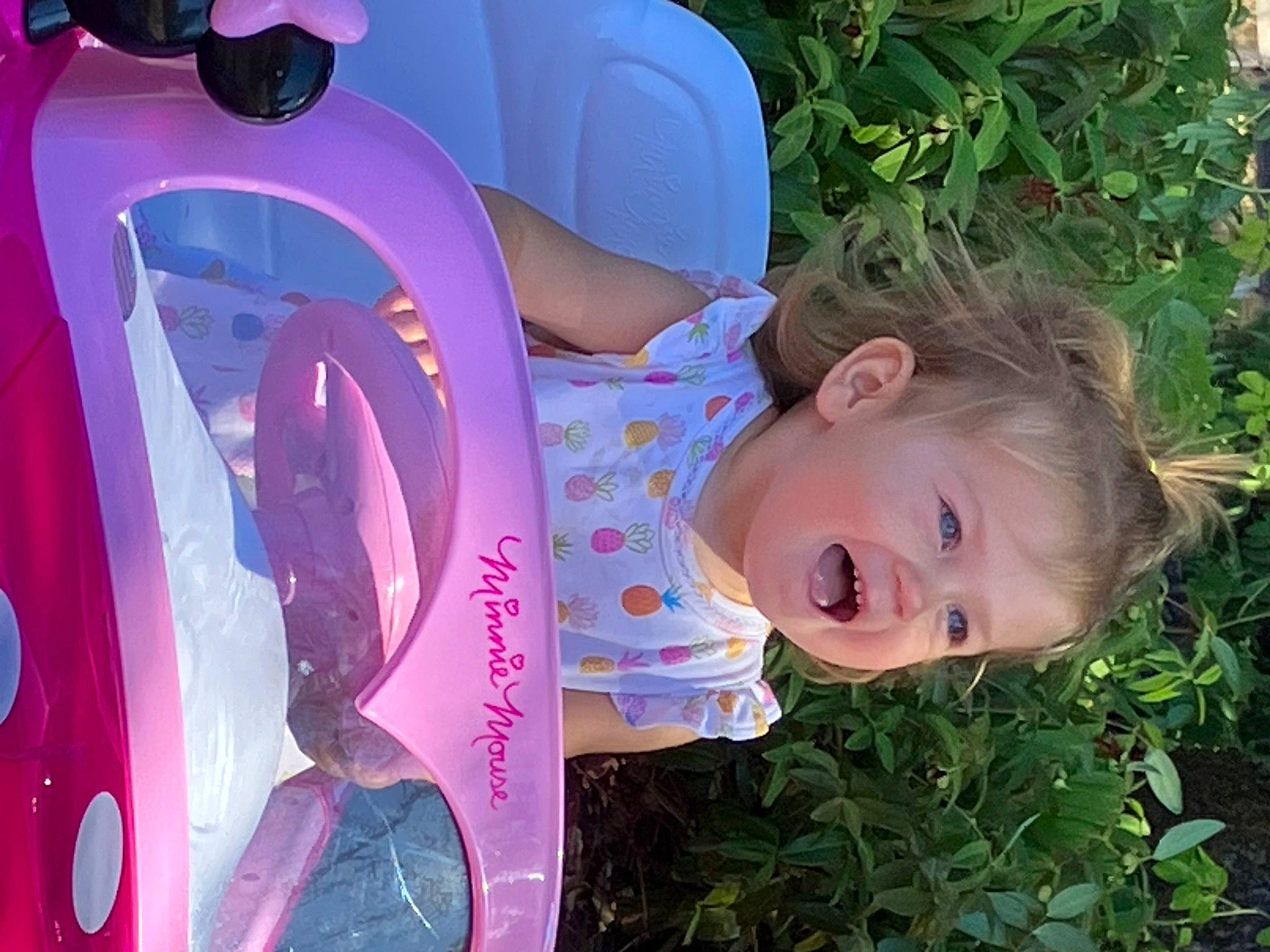 Porter joined the competition — help win amazing prizes! auto_part, automotive_design, automotive_exterior, automotive_tire, automotive_wheel_system, child, fender, fun, grass, happy, leisure, magenta, motor_vehicle, people_in_nature, person, pink, plant, smile, toddler, vehicle_door