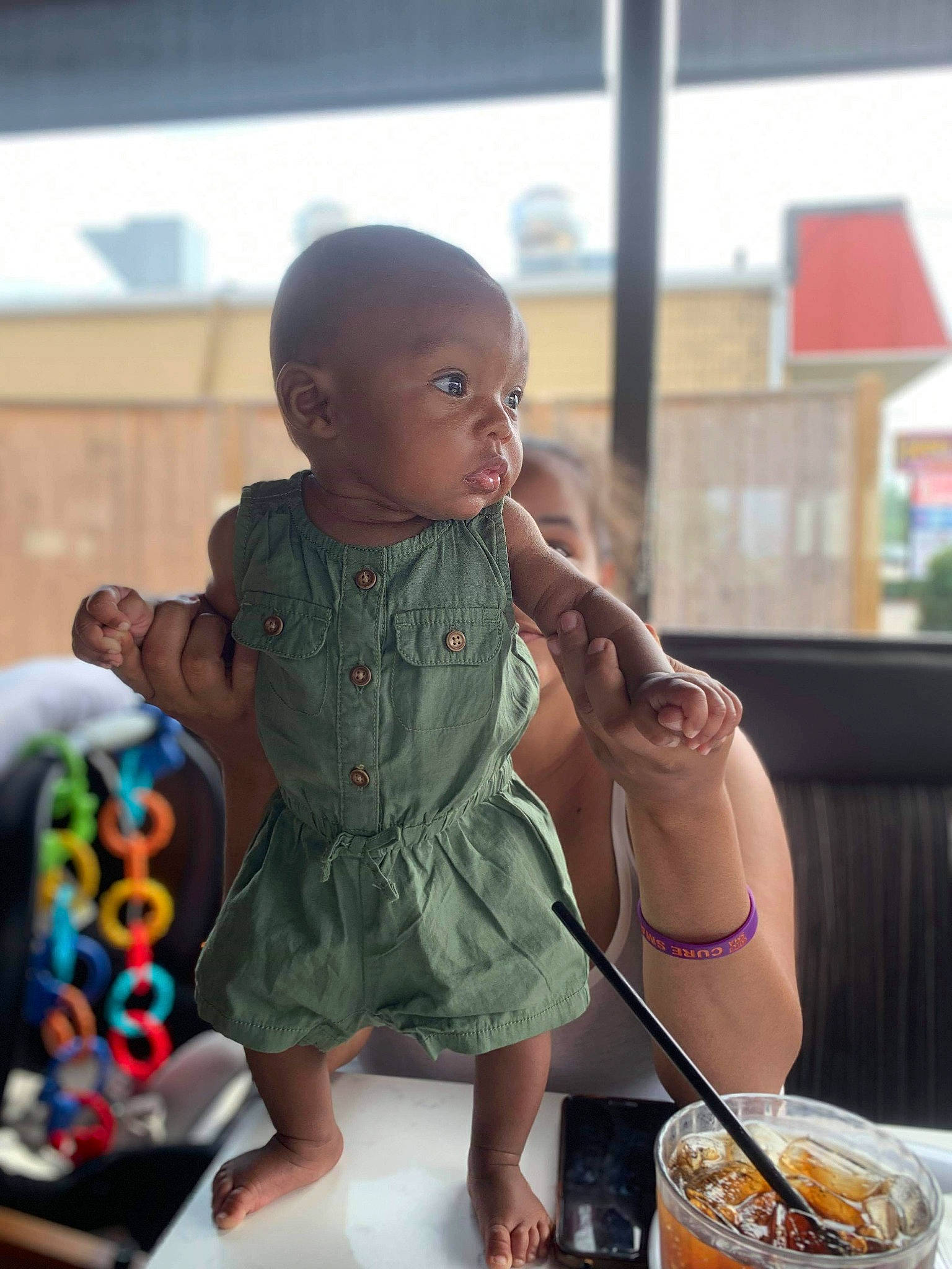 Arayah is registered to the contest to win money with this photo: child, eating, food, person, play, smile, toddler