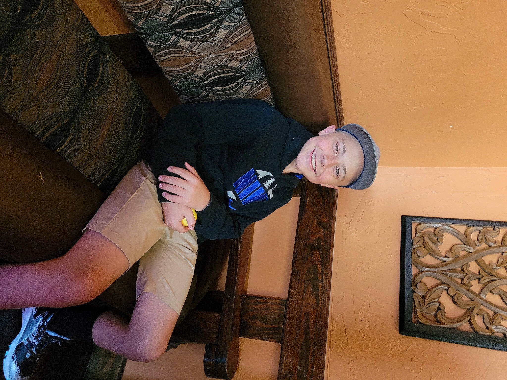 Maxton joined the competition — help win amazing prizes! comfort, elbow, electric_blue, eyewear, fun, hat, headwear, human_leg, joint, joy, knee, leg, person, room, shorts, sitting, sportswear, stocking, suit, sunglasses