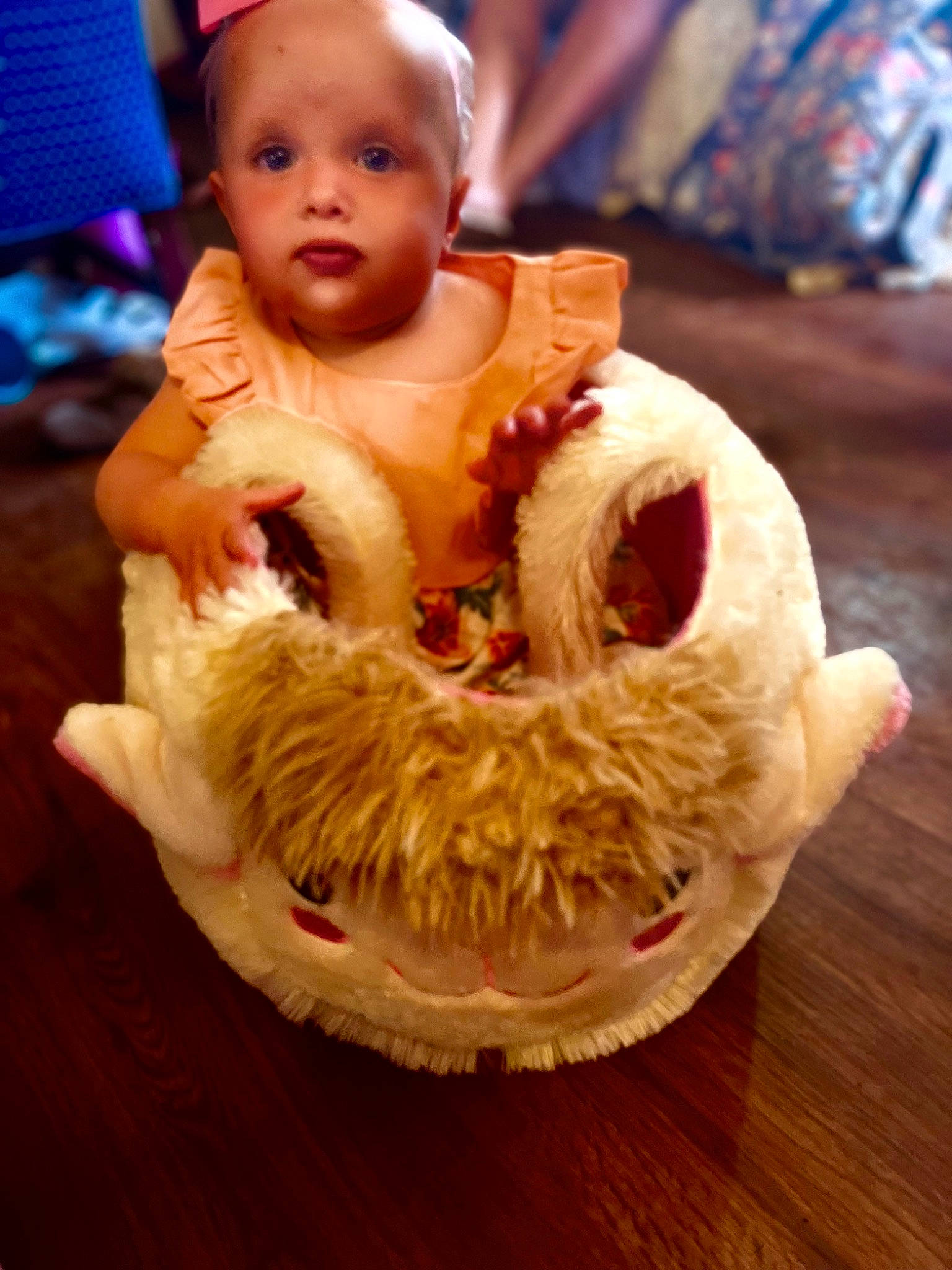 Emmilia joined the competition — help win amazing prizes! baby, baby_toddler_clothing, cap, child, doll, event, eye, face, fashion_accessory, fun, fur, happy, head, orange, peach, person, sugar_cake, sweetness, toddler, winter_squash