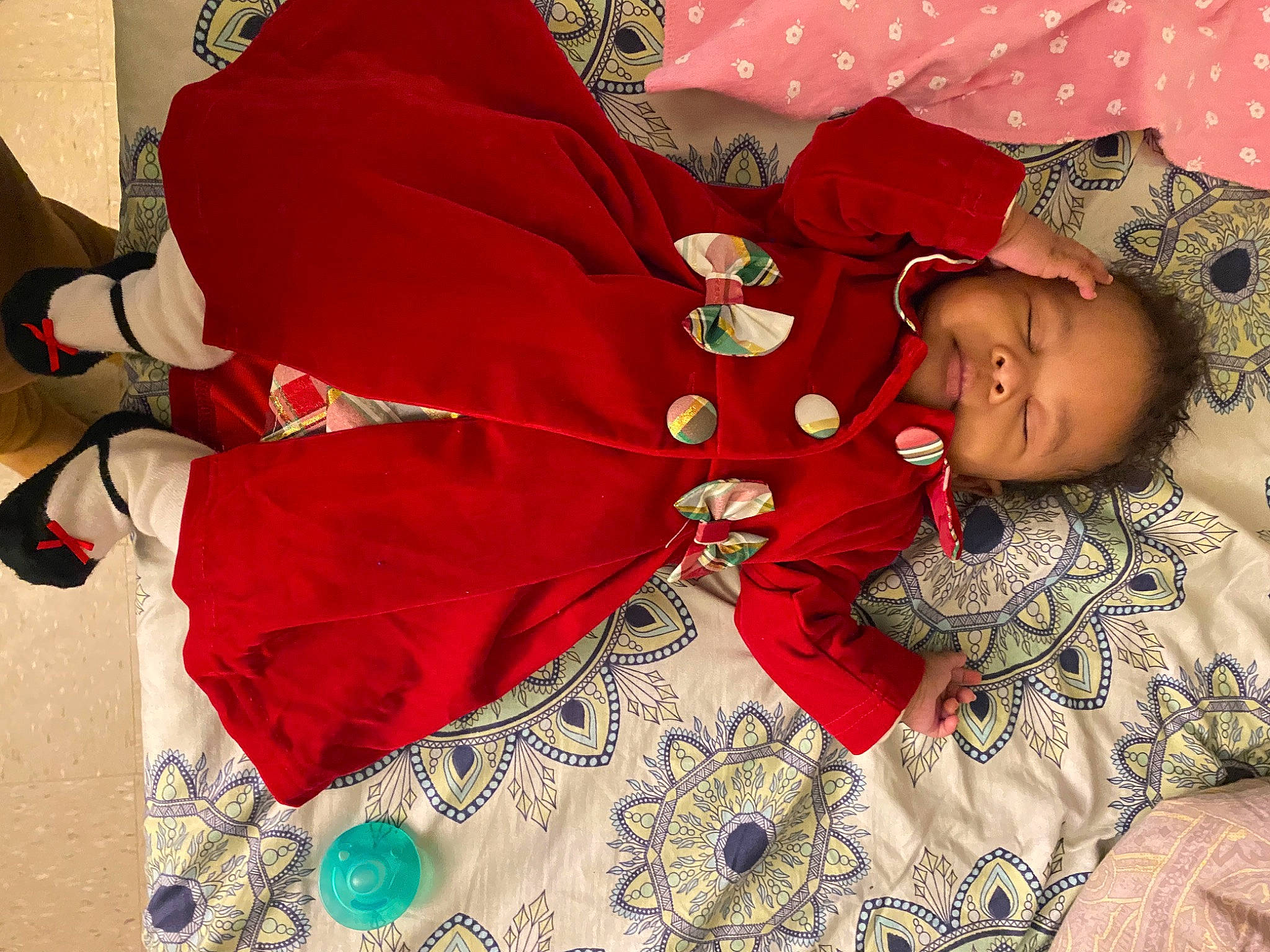 River joined the competition — help win amazing prizes! baby, carmine, child, christmas_eve, comfort, cool, costume_hat, font, happy, holiday, linens, magenta, pattern, person, room, sleeve, smile, t_shirt, textile, toddler