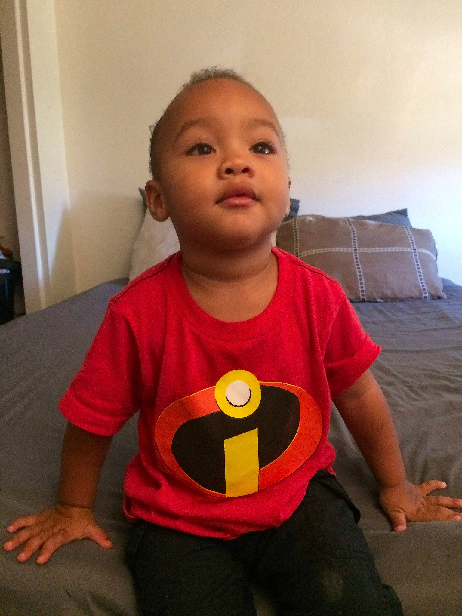 Yahudah joined the competition — help win amazing prizes! arm, child, person, smile, standing, t_shirt, toddler