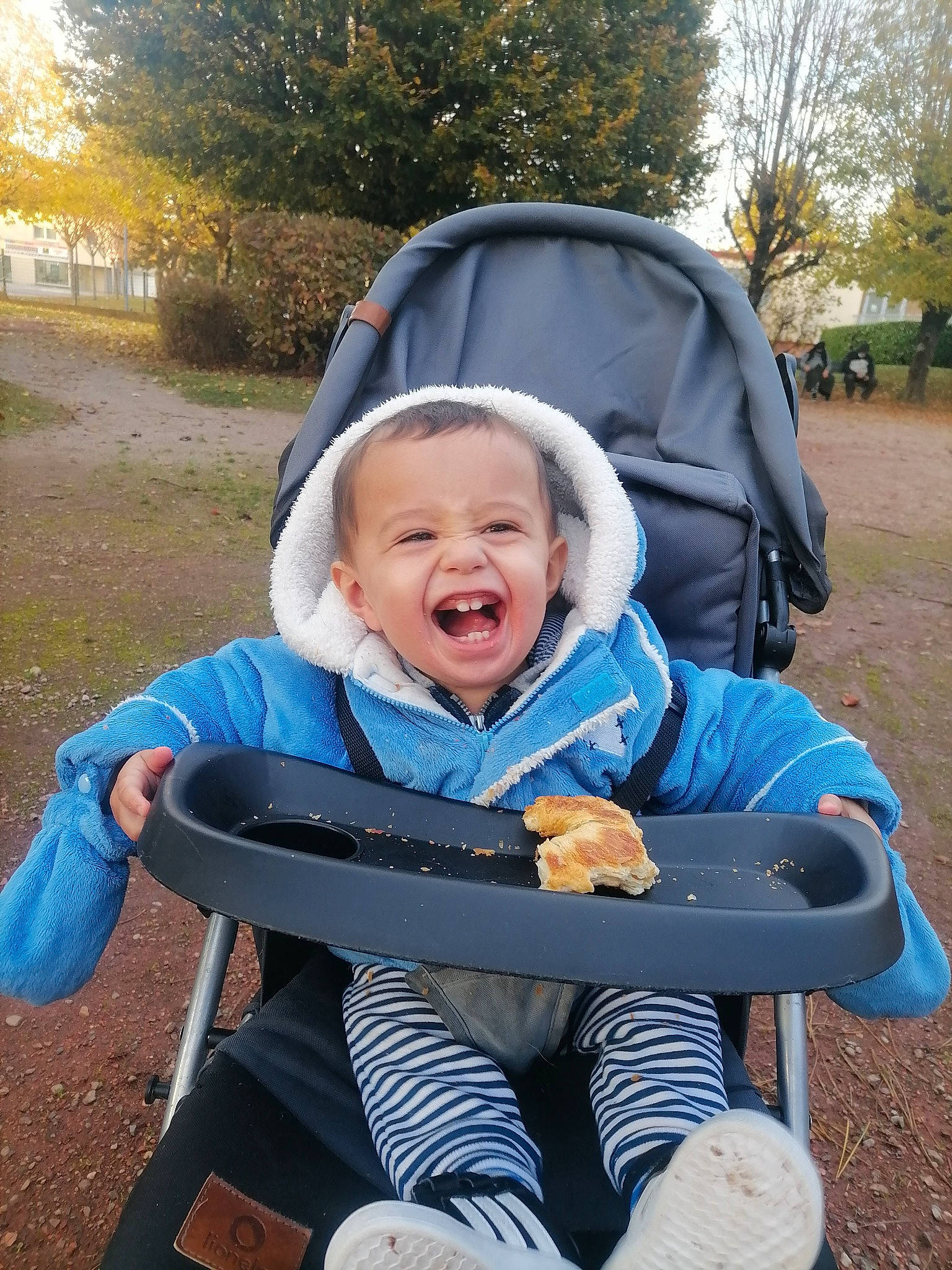 Alexandre a rejoint le concours — aidez-le/la à gagner de superbes lots ! baby, baby_carriage, baby_toddler_clothing, chair, child, comfort, electric_blue, eye, fun, grass, happy, jacket, leisure, people_in_nature, person, plant, sleeve, smile, toddler, tree