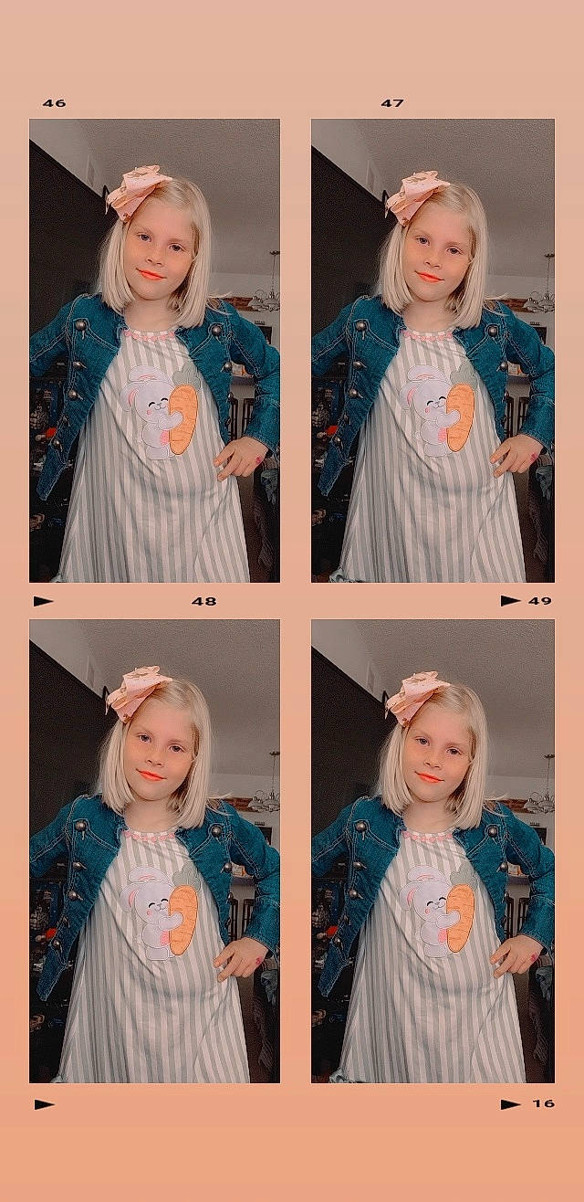 Sophia joined the competition — help win amazing prizes! azure, blue, clothing, eye, eyelash, face, fashion, hair, hairstyle, head, joy, neck, outerwear, person, pink, product, purple, sleeve, standing, street_fashion