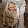 baby, baby_boy, baby_seat, child, clothing, cozy, cushion, cute, face, floor, home, indoor, infant, newborn, onesie, person, resting, smile, sock, wooden_floor