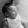 Ottilie is registered to the contest to win money with this photo: baby, sleeping, infant, black_and_white, child, peaceful, portrait, closeup, soft_light, skin, clothing, sleeveless, cute, newborn, person, resting, face, head, human, toddler
